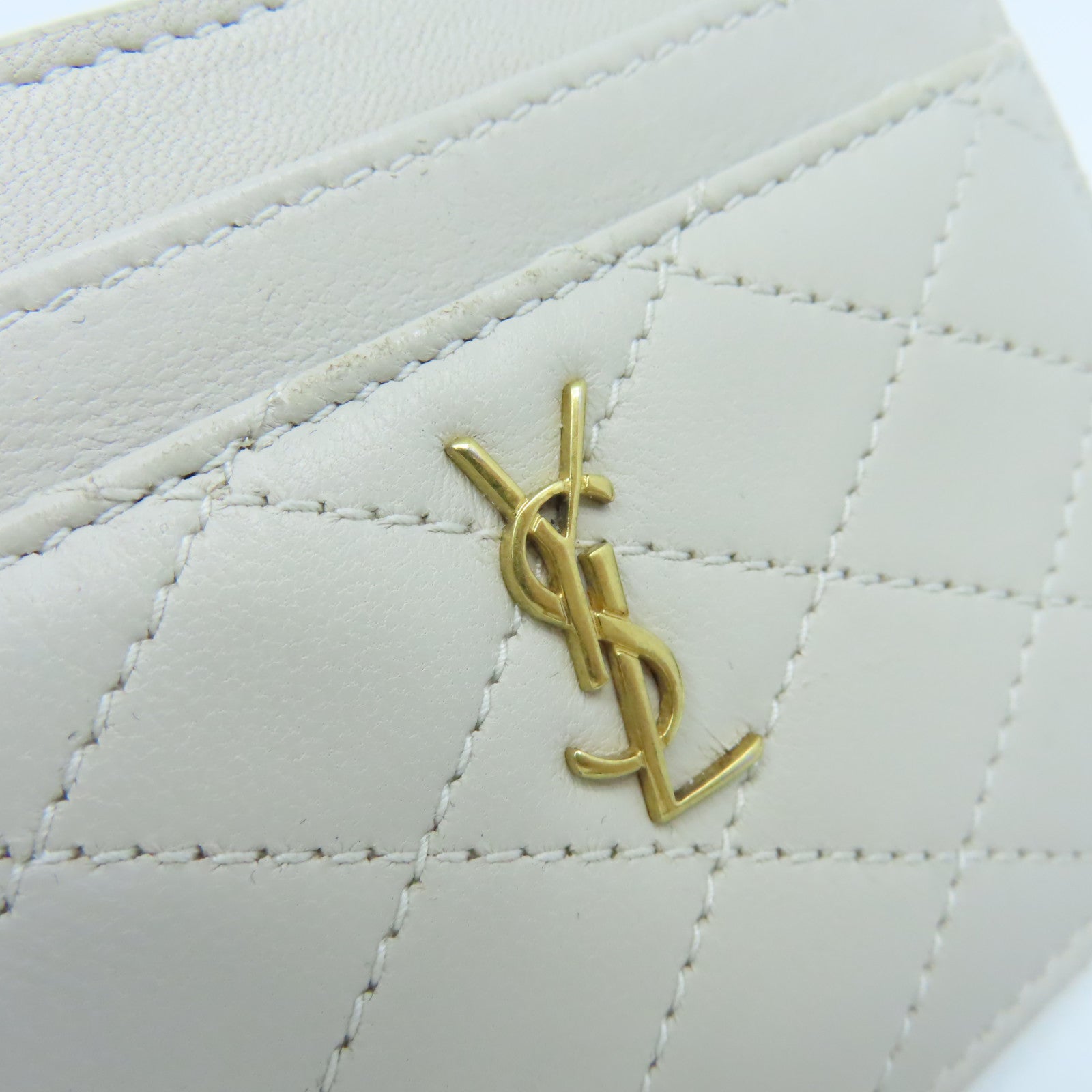 SAINT LAURENT 牛皮皮革Card Case卡片套米白色