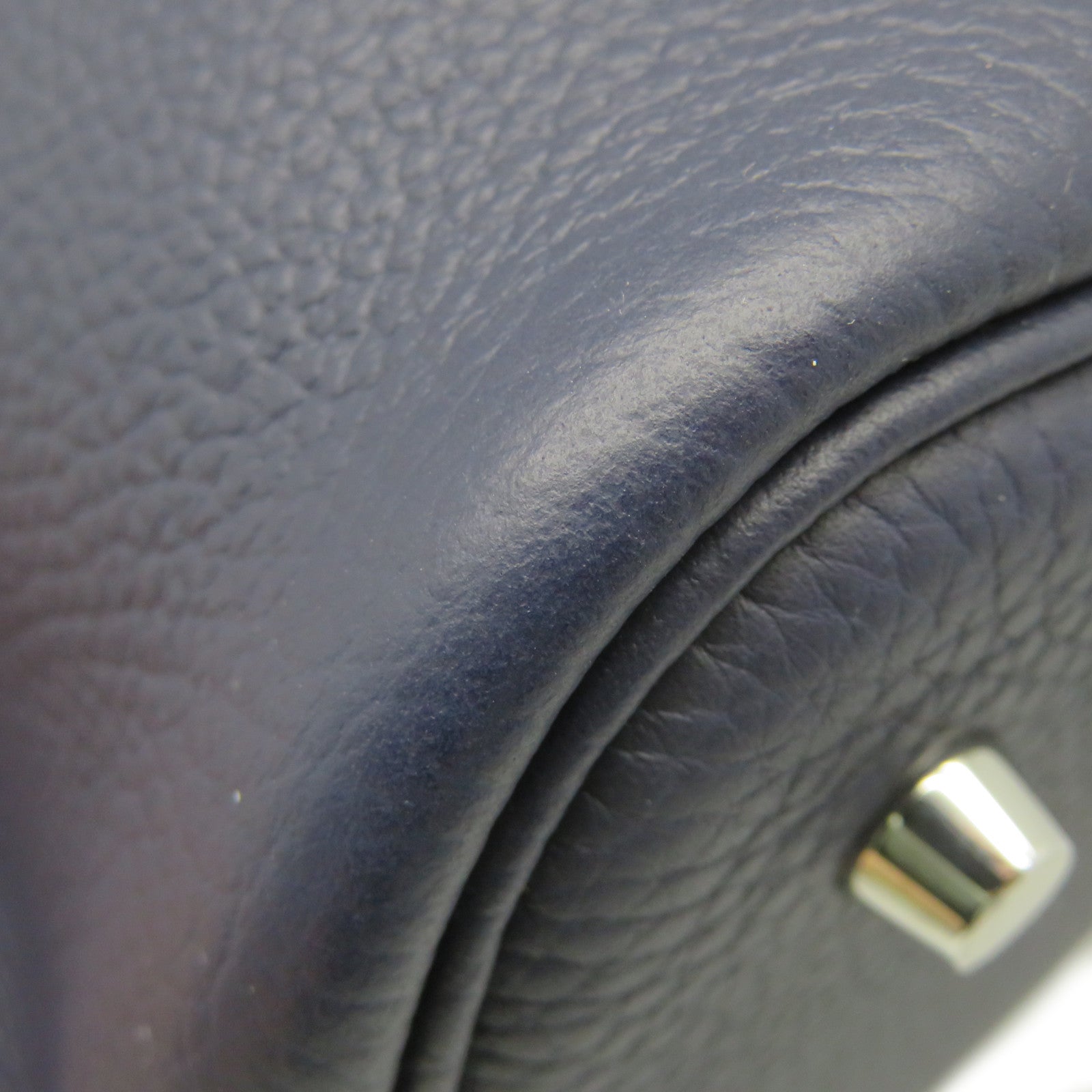HERMES Swift Leather Picotin MM Tote Bag Silver Buckle Handle Bag Bleu Nuit/Bleu Frace Blue
