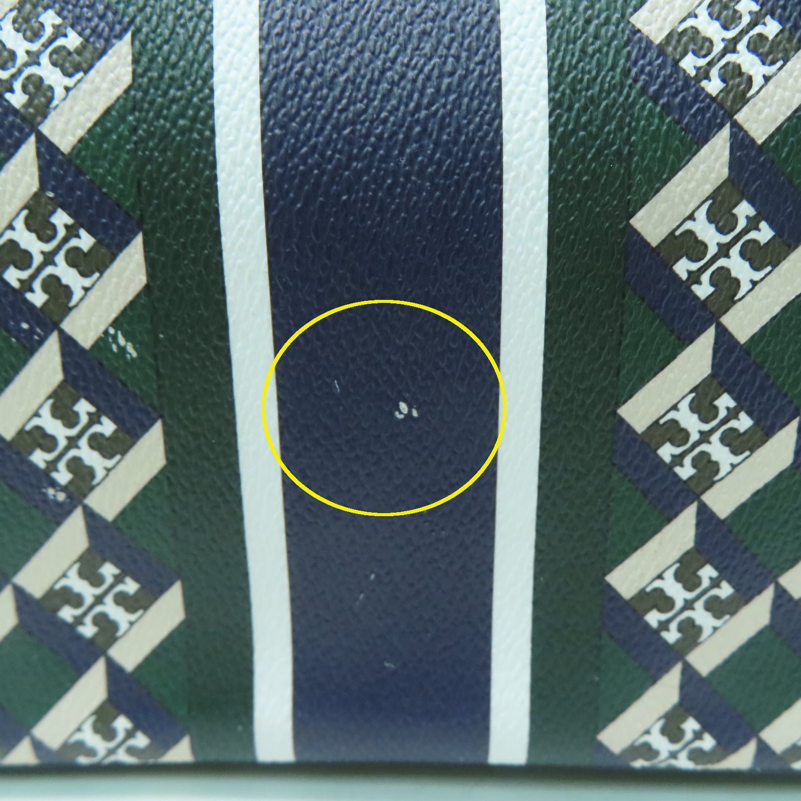 Tory Burch 塗層帆布Tote Bag金扣手挽袋綠色