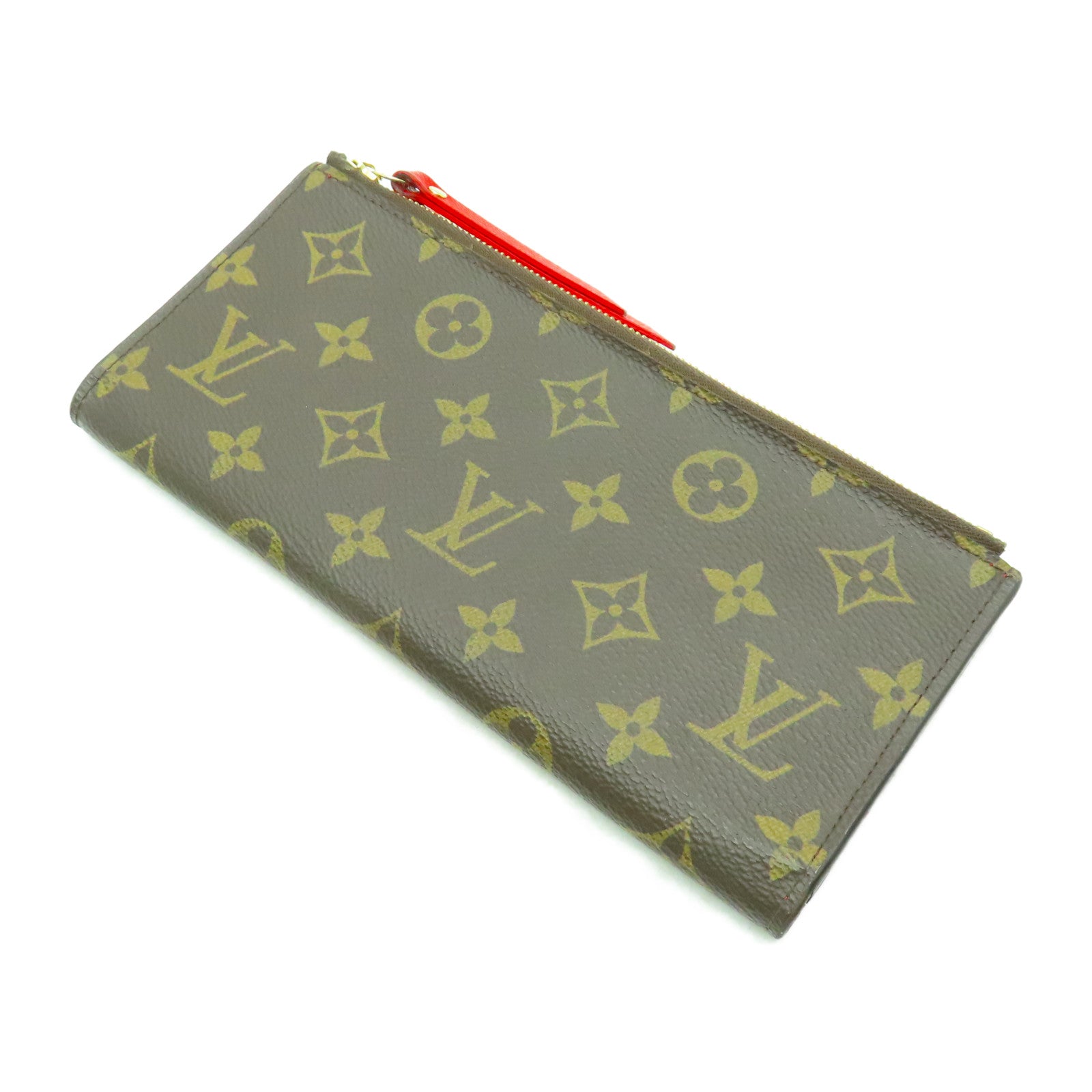 LOUIS VUITTON Monogram Adele金扣長錢包紅色