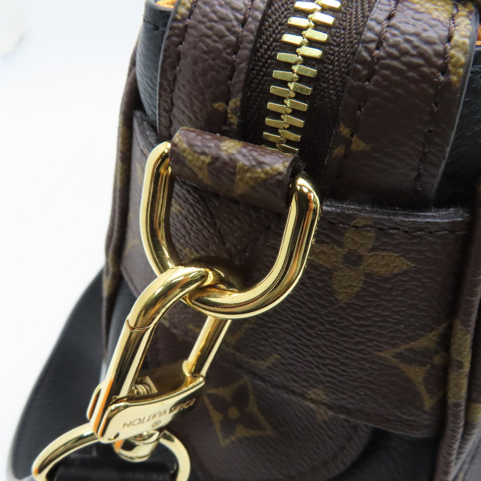 LOUIS VUITTON Monogram Manhattan金扣手挽袋啡色