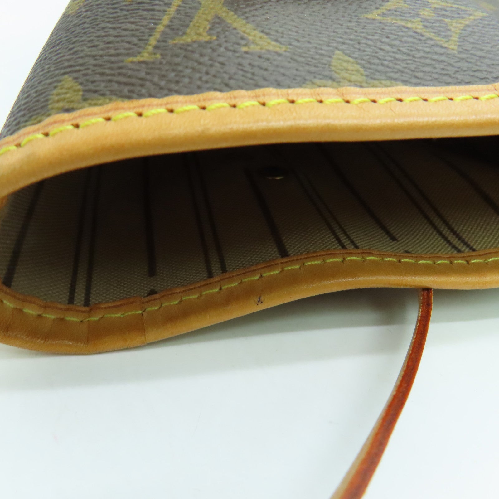 LOUIS VUITTON Monogram Neverfull MM金扣手挽袋啡色