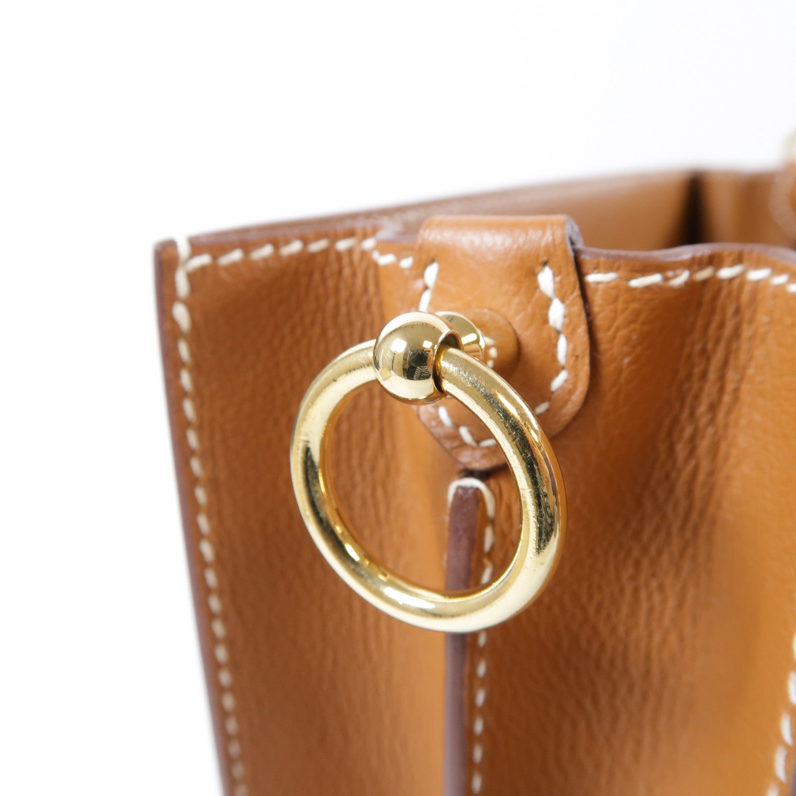 HERMES Evercolor皮革Roulis 23金扣肩背袋Gold經典駝色