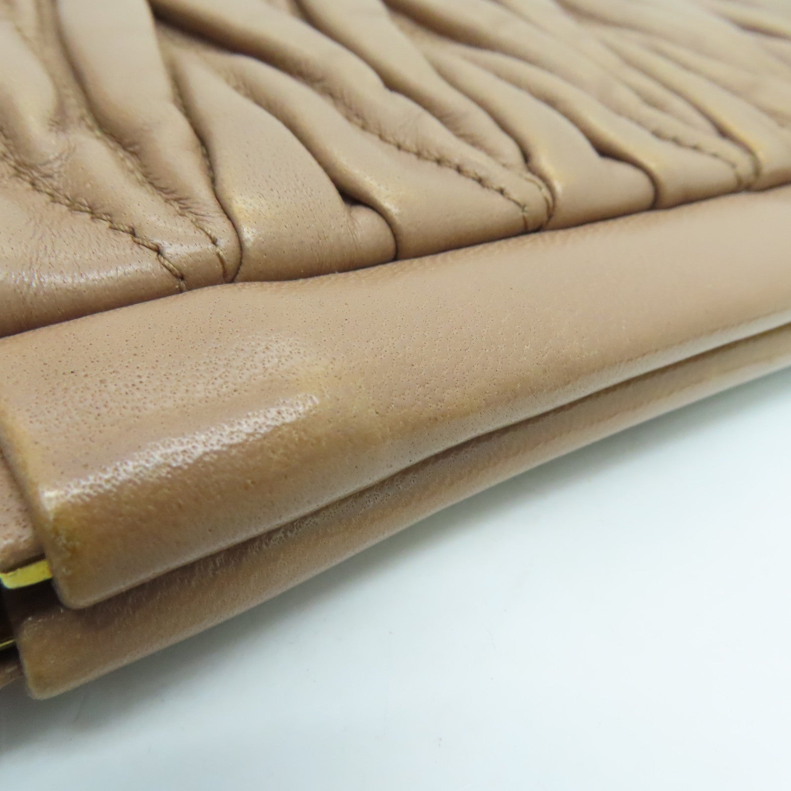 Miu Miu Calfskin Leather Clutch Bag Gold Buckle Clutch Dark Pink