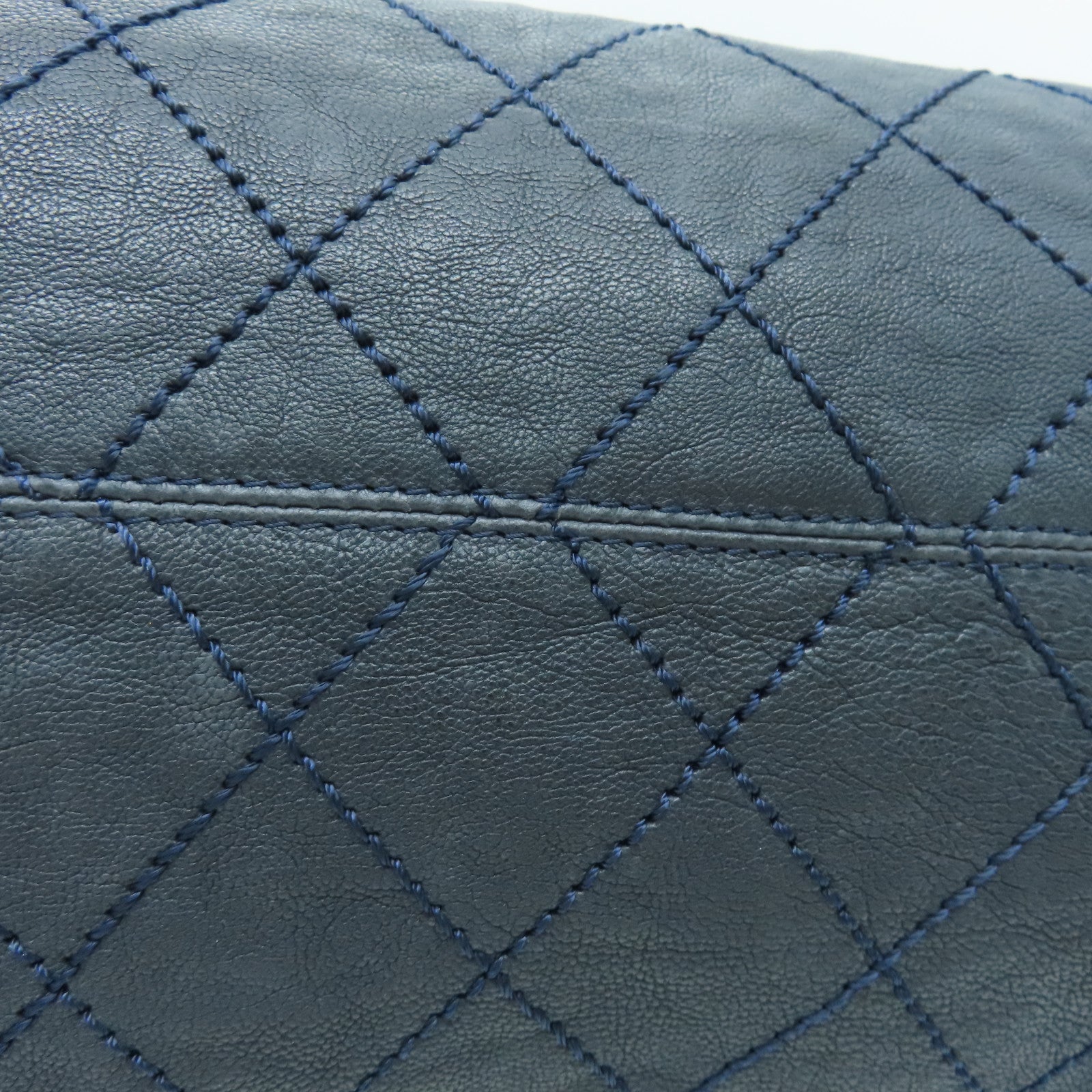 CHANEL Cowhide Leather Chain Shoulder Silver Buckle Shoulder Bag Gray