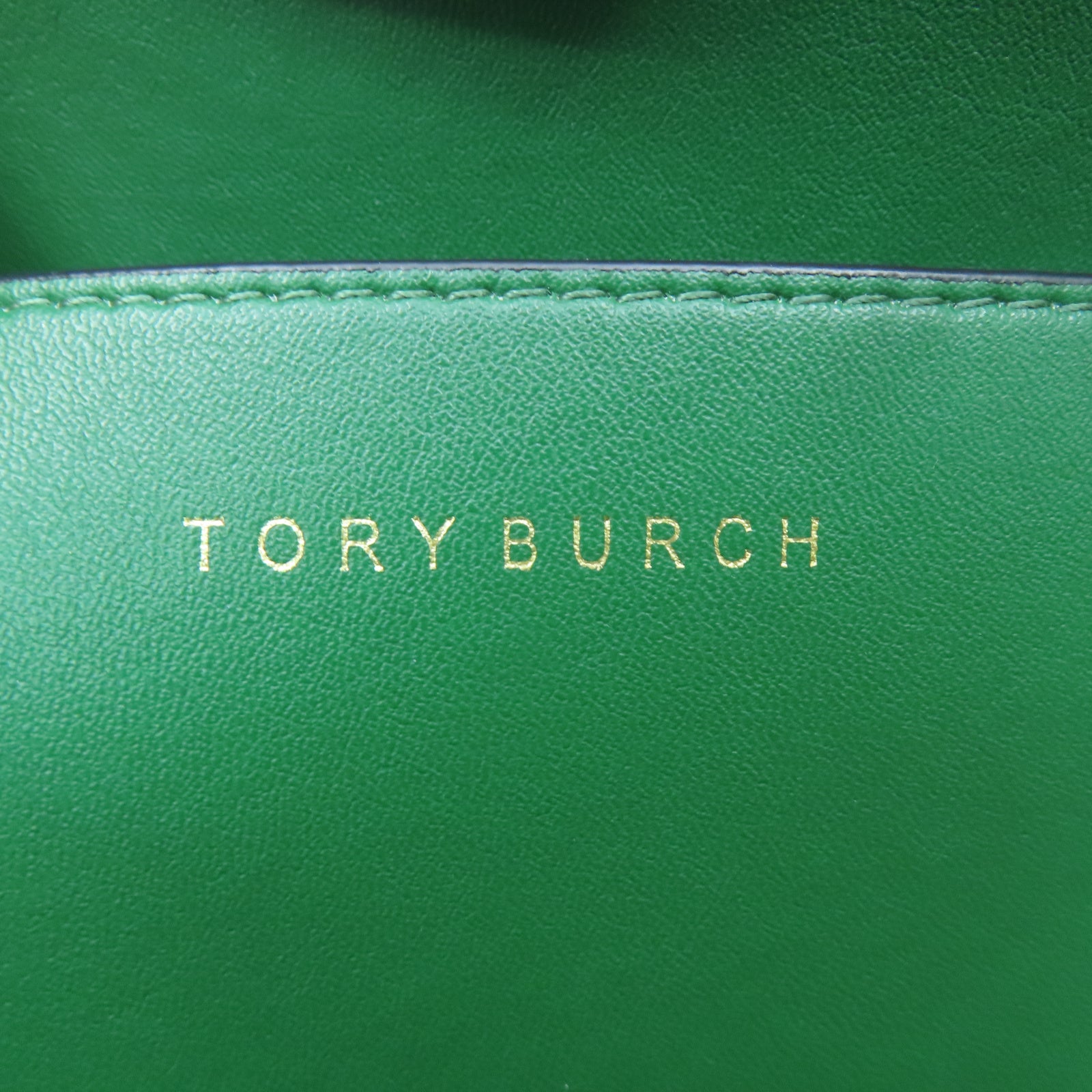 Tory Burch 塗層帆布Tote Bag金扣手挽袋綠色