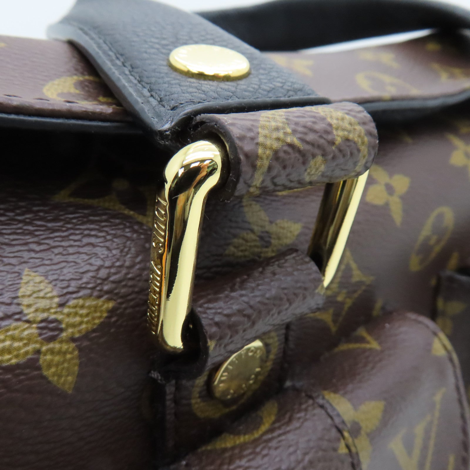 LOUIS VUITTON Monogram Manhattan金扣手挽袋啡色