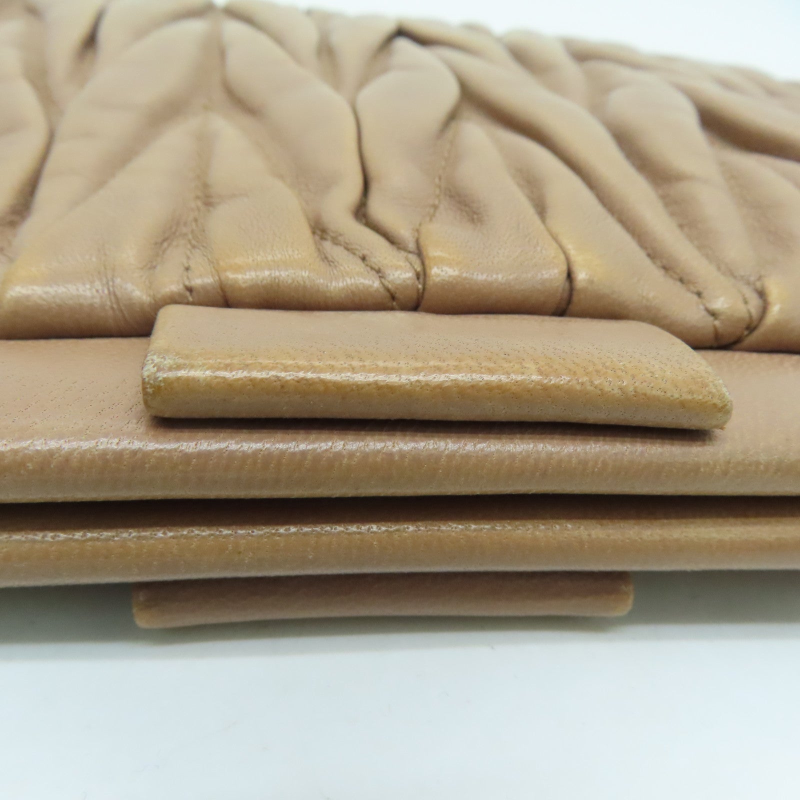 Miu Miu Calfskin Leather Clutch Bag Gold Buckle Clutch Dark Pink