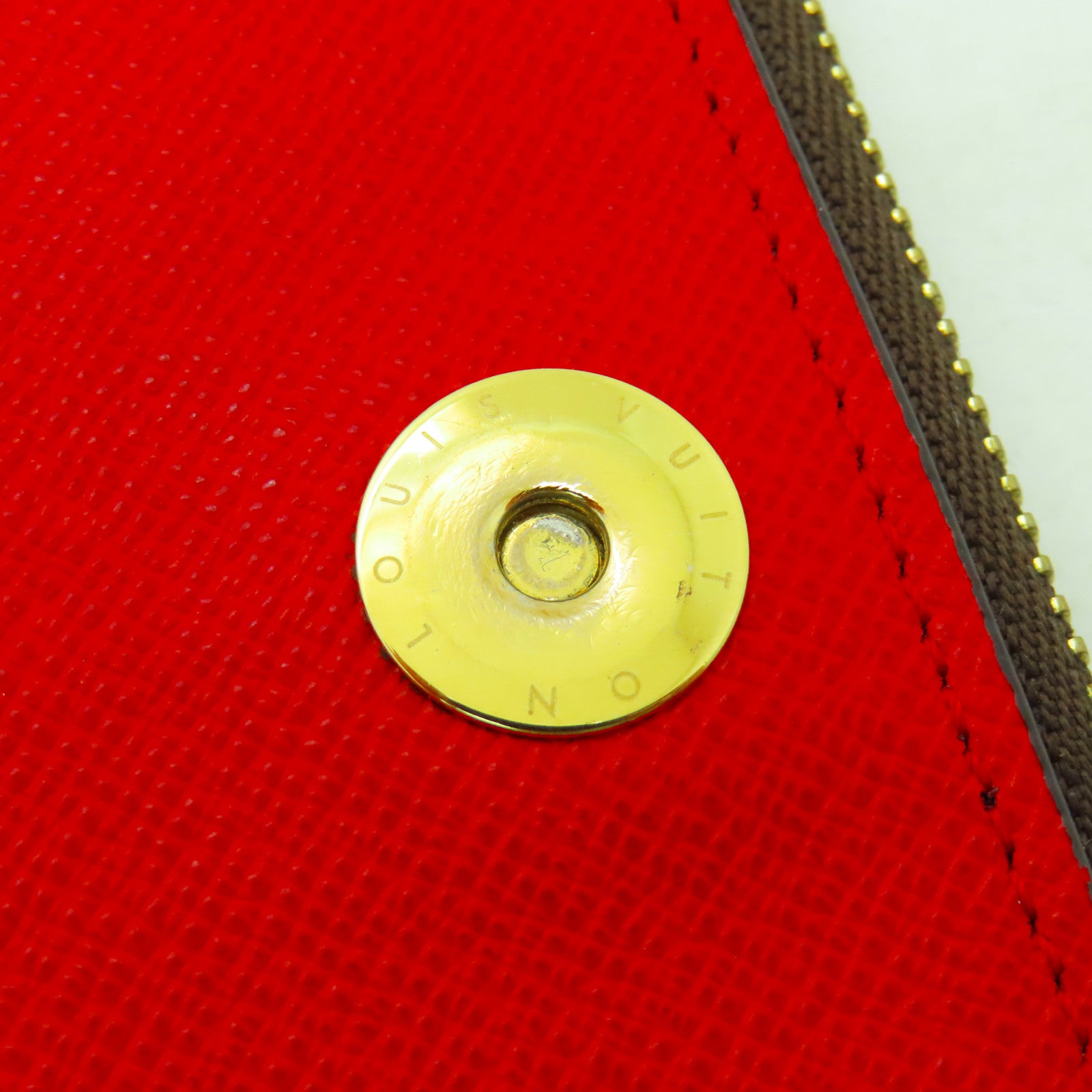 LOUIS VUITTON Monogram Adele金扣長錢包紅色