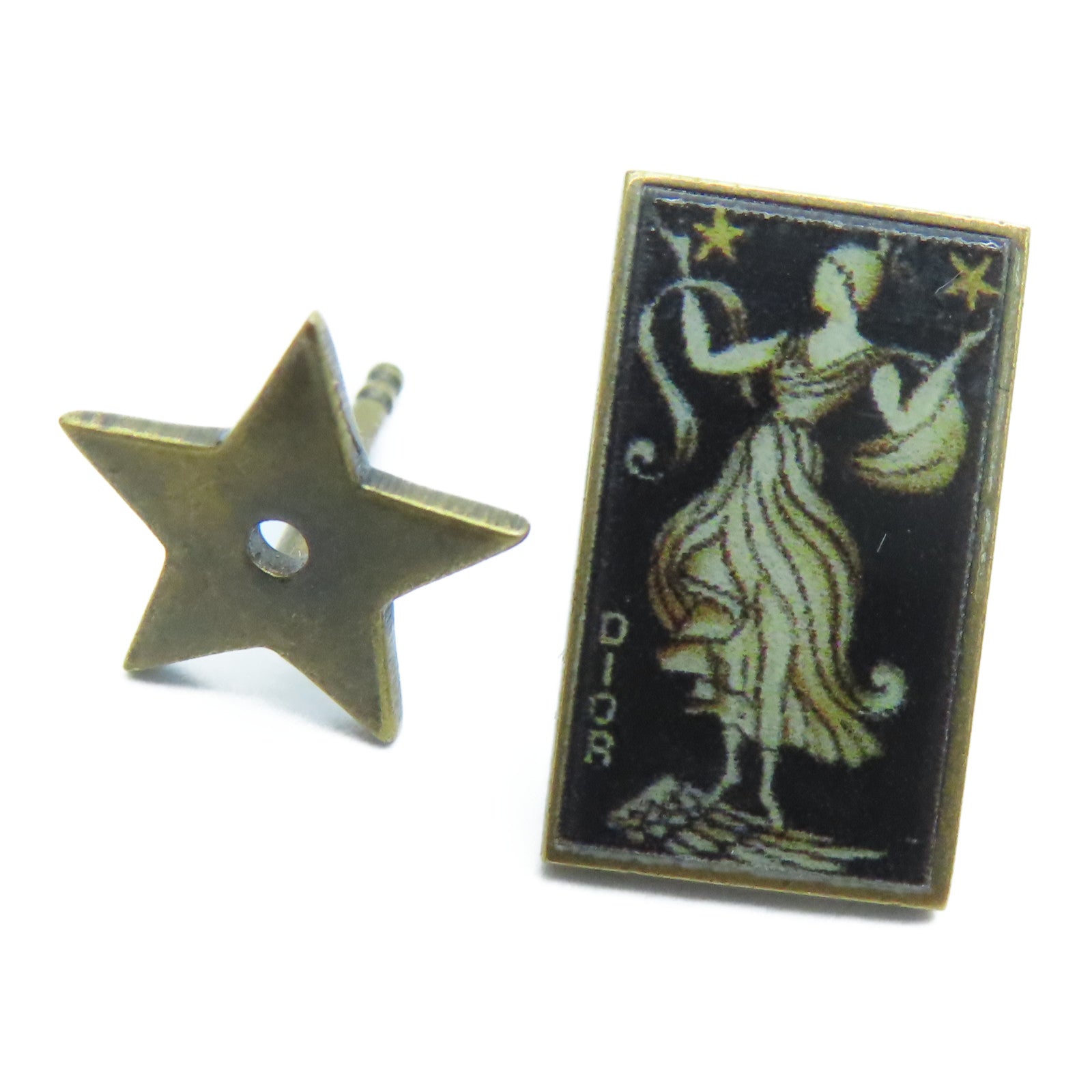 Dior 金属Earrings耳环金色/黑色