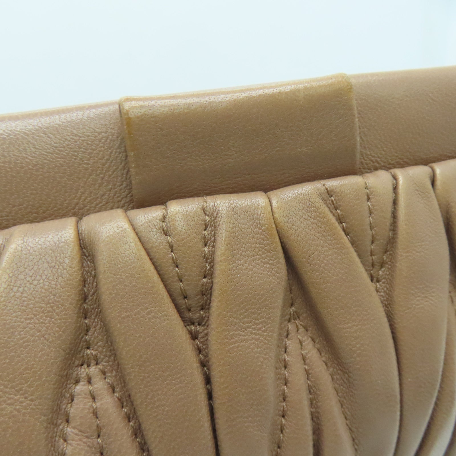 Miu Miu Calfskin Leather Clutch Bag Gold Buckle Clutch Dark Pink