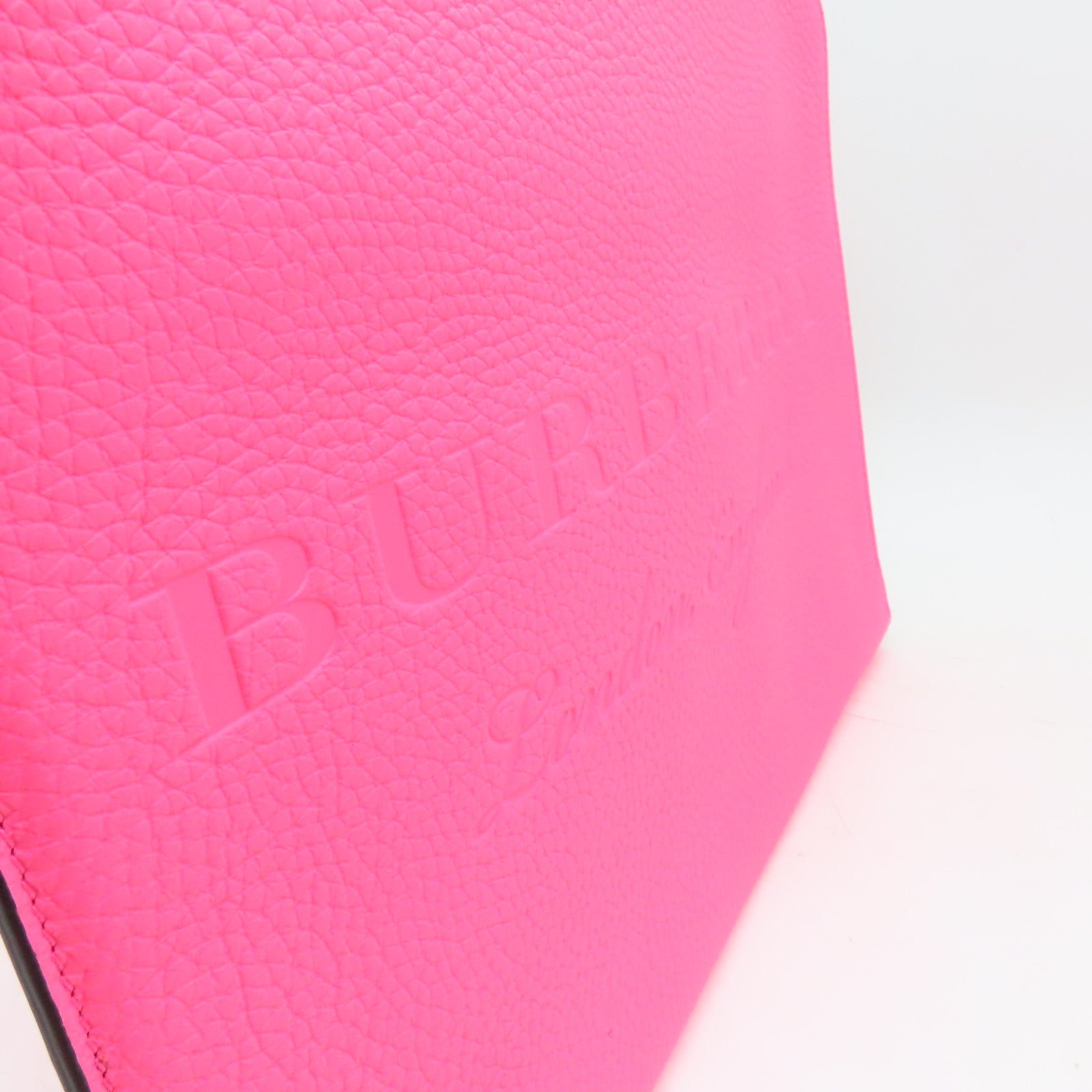 BURBERRY 牛皮皮革Clutch Bag金扣手拿包粉紅色