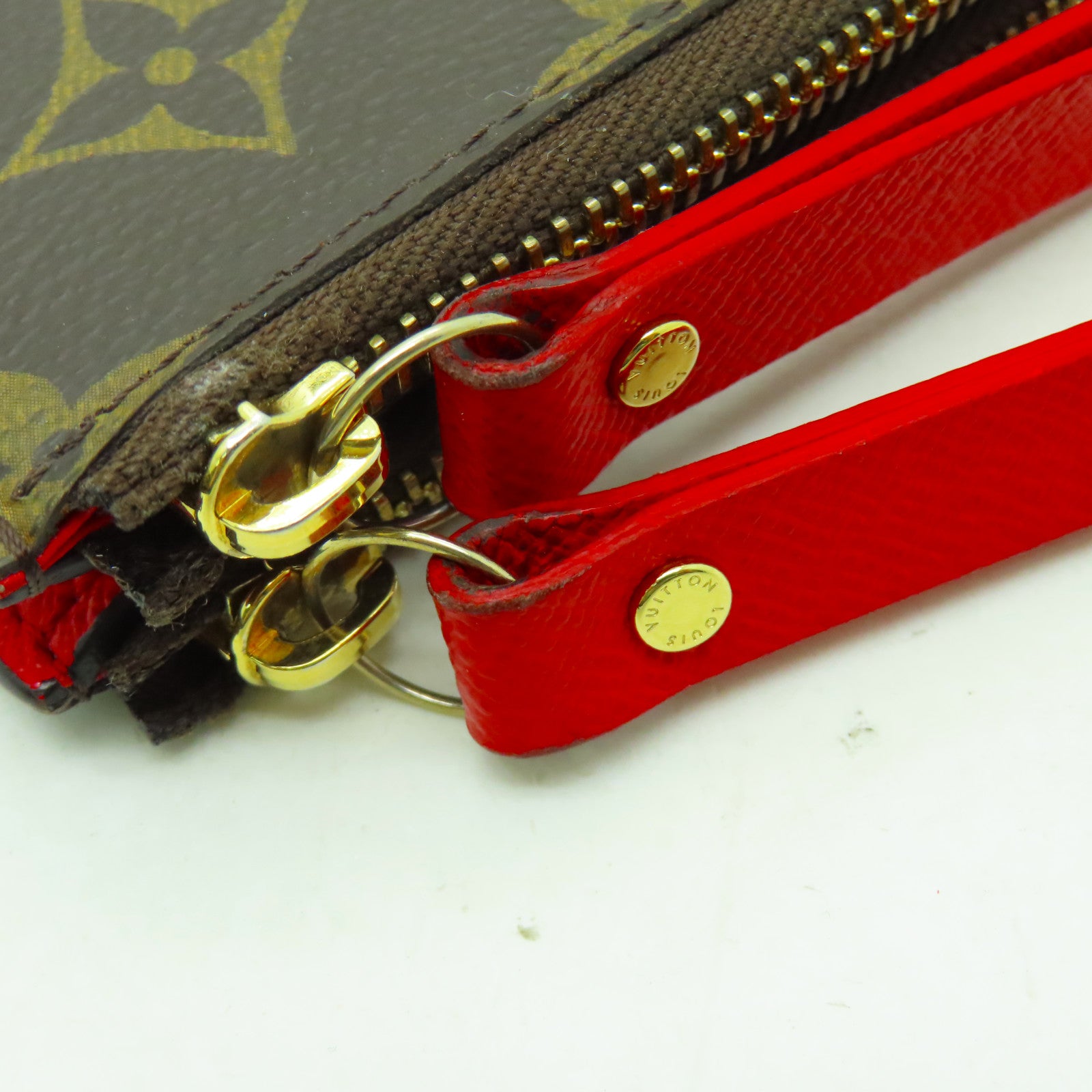 LOUIS VUITTON Monogram Adele金扣長錢包紅色
