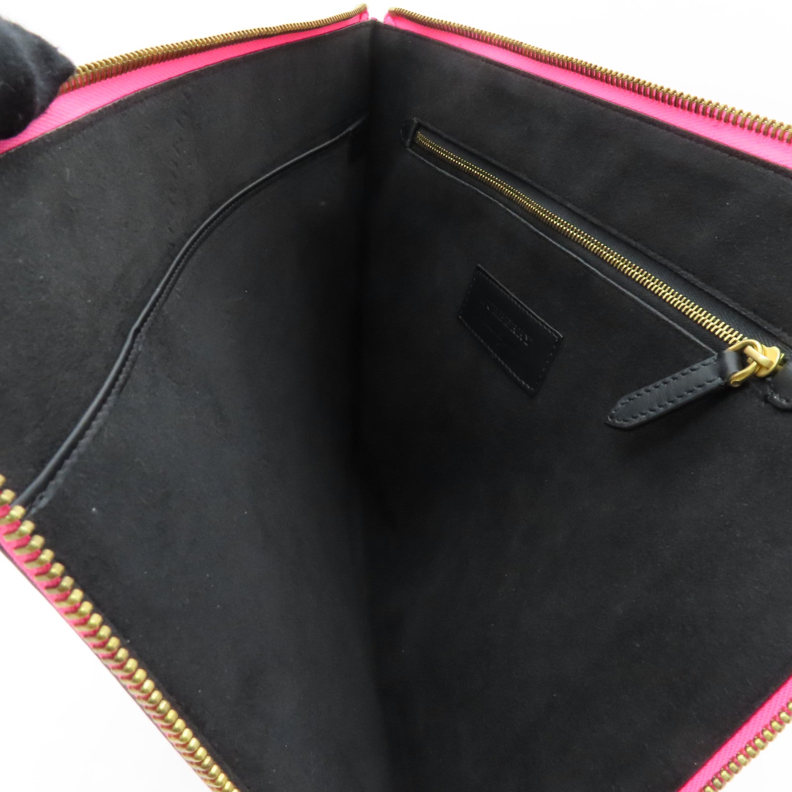 BURBERRY 牛皮皮革Clutch Bag金扣手拿包粉紅色