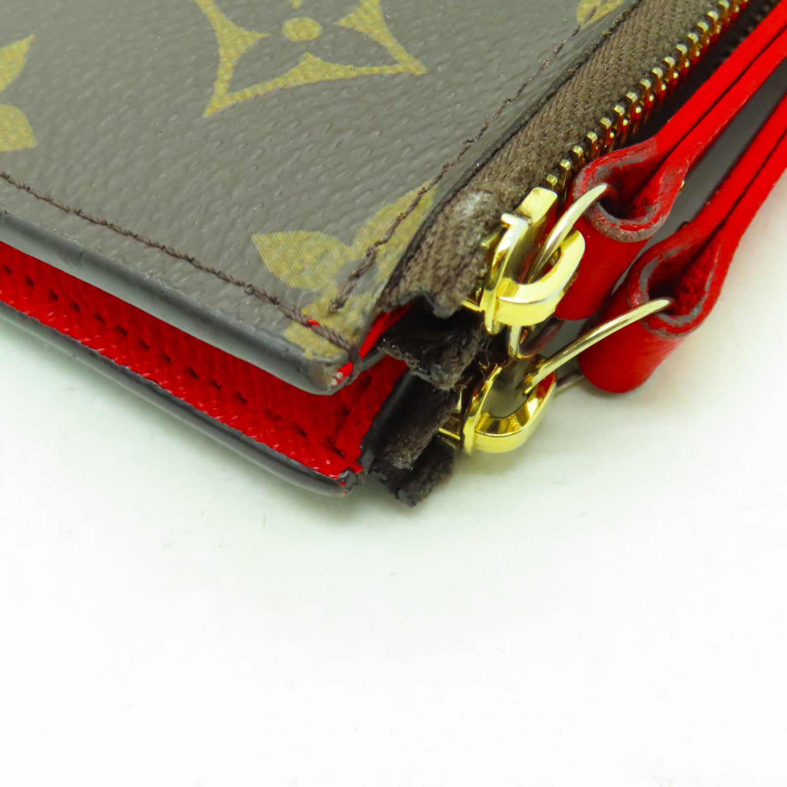 LOUIS VUITTON Monogram Adele金扣長錢包紅色