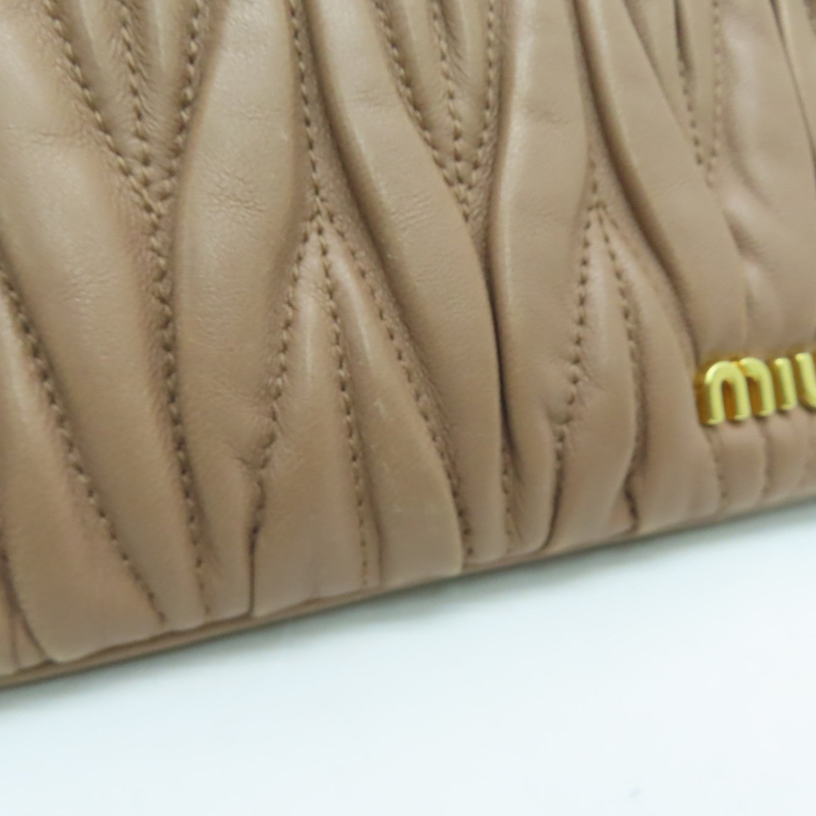 Miu Miu Calfskin Leather Clutch Bag Gold Buckle Clutch Dark Pink