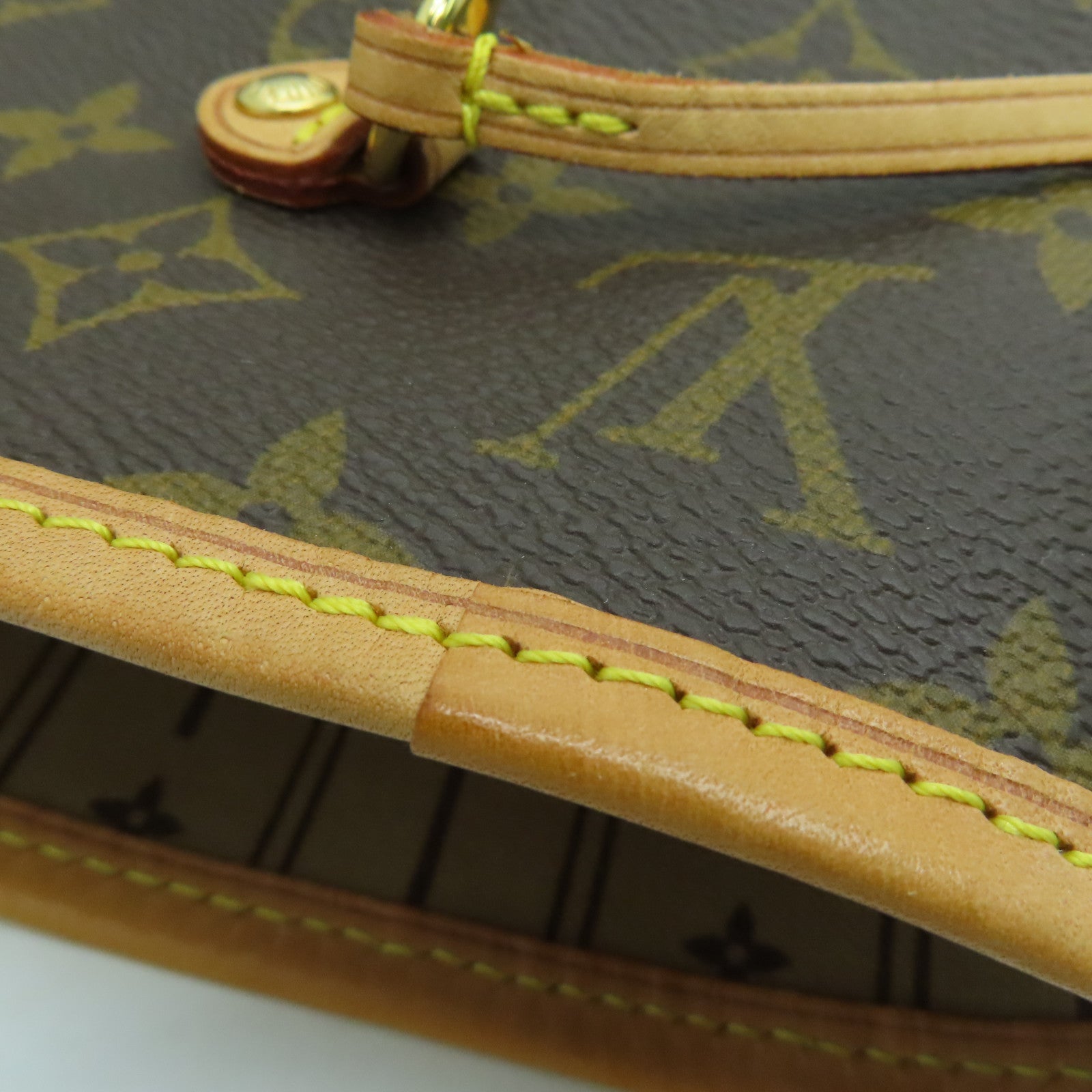 LOUIS VUITTON Monogram Neverfull MM金扣手挽袋啡色