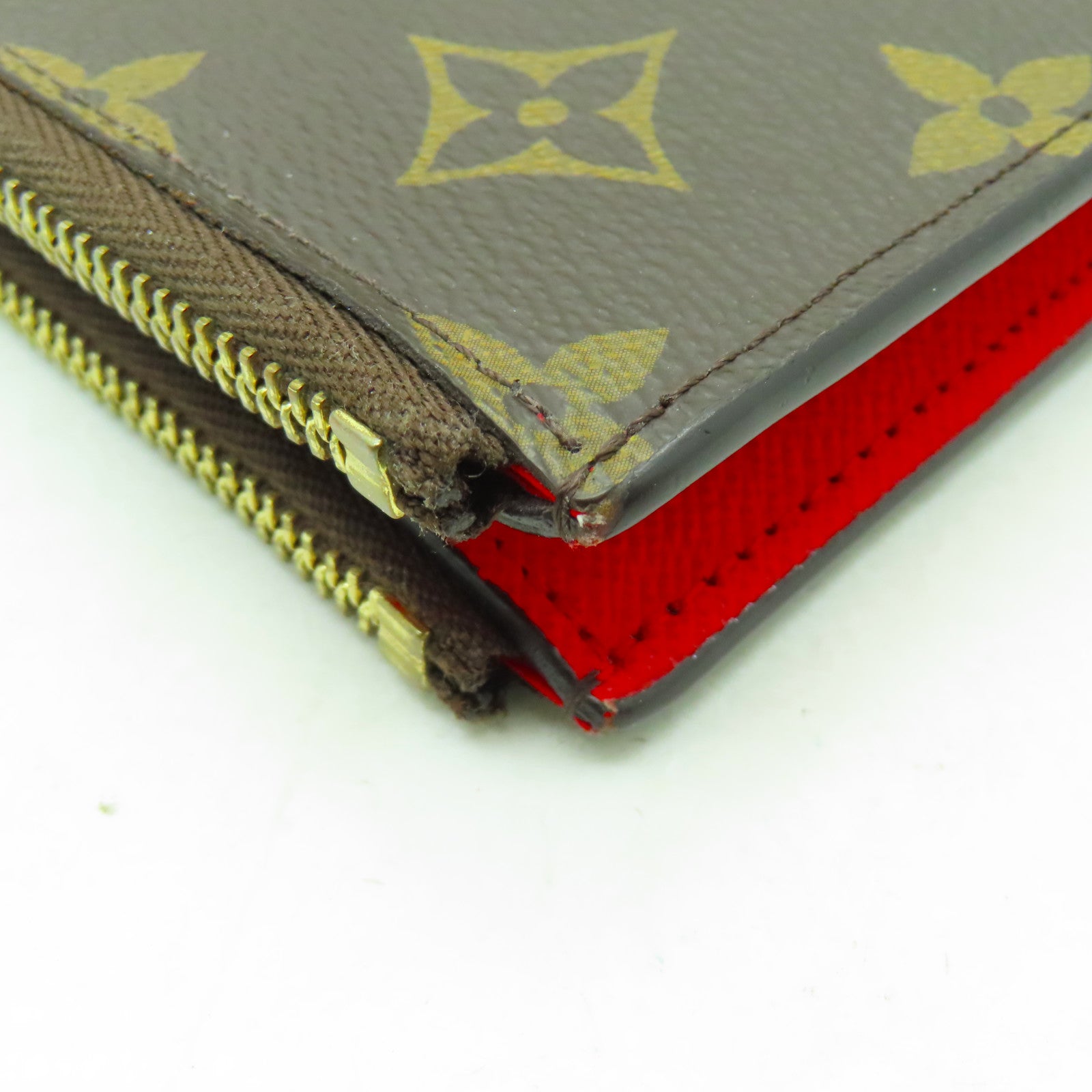LOUIS VUITTON Monogram Adele金扣長錢包紅色