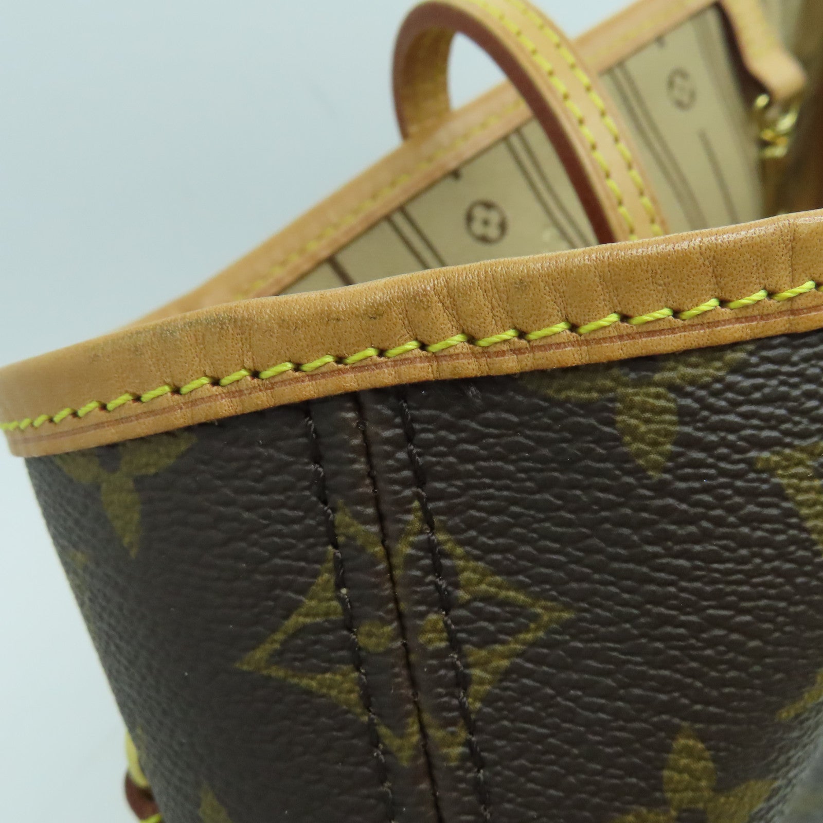 LOUIS VUITTON Monogram Neverfull MM金扣手挽袋啡色