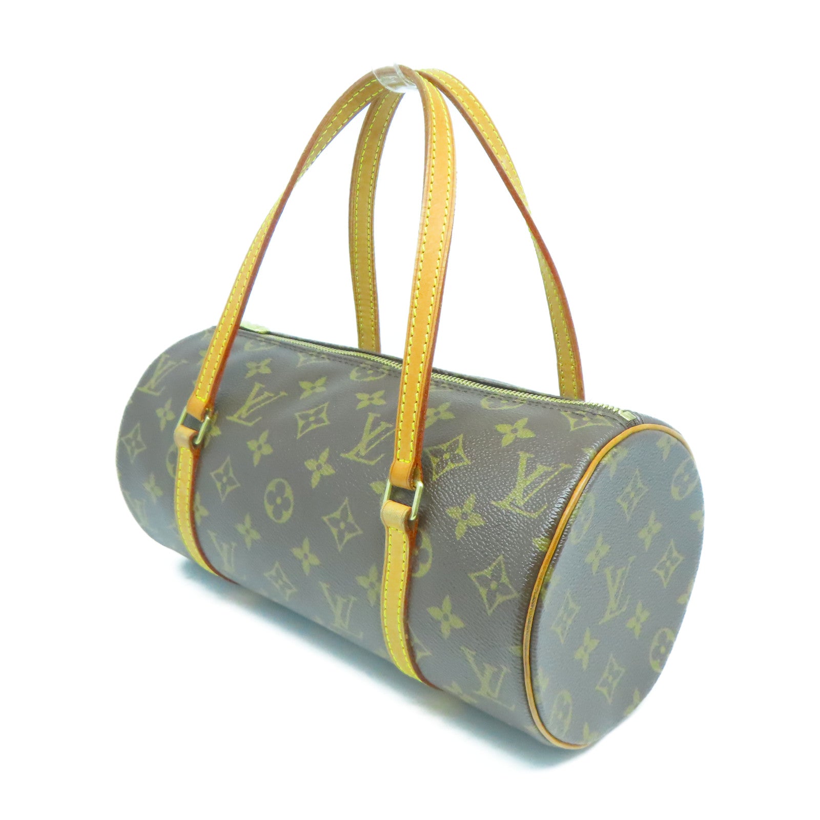 LOUIS VUITTON Monogram Papillon PM金扣手挽袋啡色