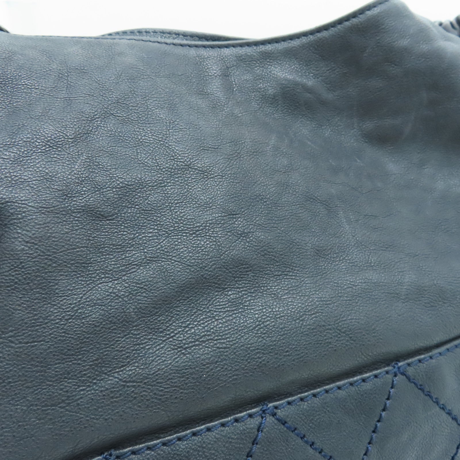 CHANEL Cowhide Leather Chain Shoulder Silver Buckle Shoulder Bag Gray