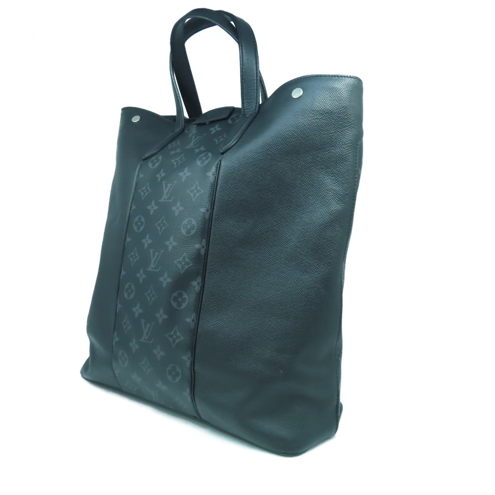 LOUIS VUITTON Monogram Eclipse City Tote Bag Taigarama銀扣手挽肩背兩用袋黑色