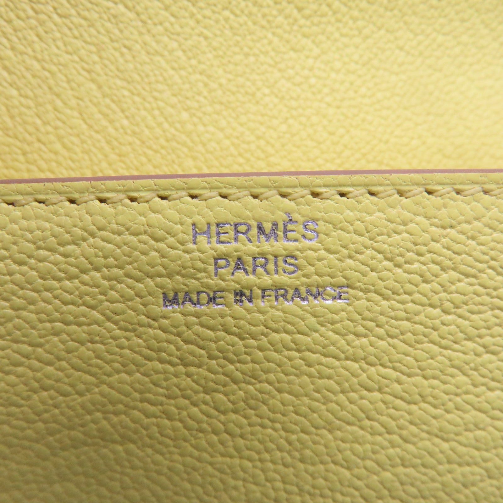 HERMES 【激減優惠】Chevre皮革Roulis Slim Wallet銀扣短錢腰包兩用袋Lemoncello黃色