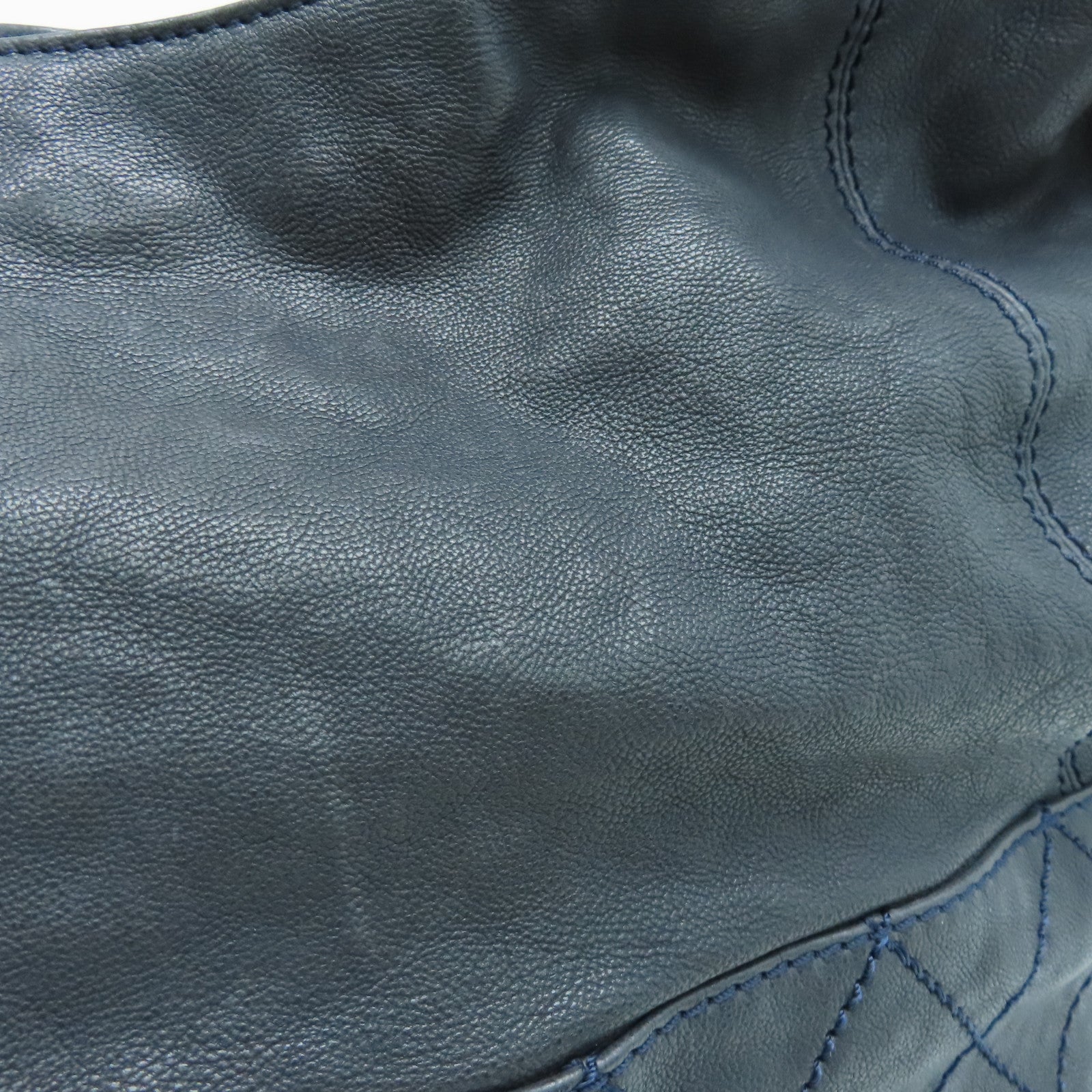 CHANEL Cowhide Leather Chain Shoulder Silver Buckle Shoulder Bag Gray