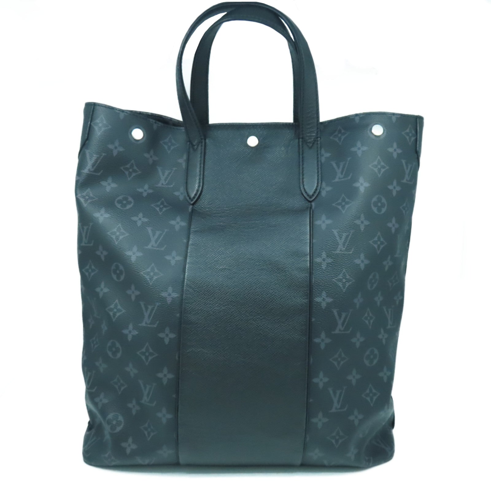 LOUIS VUITTON Monogram Eclipse City Tote Bag Taigarama銀扣手挽肩背兩用袋黑色