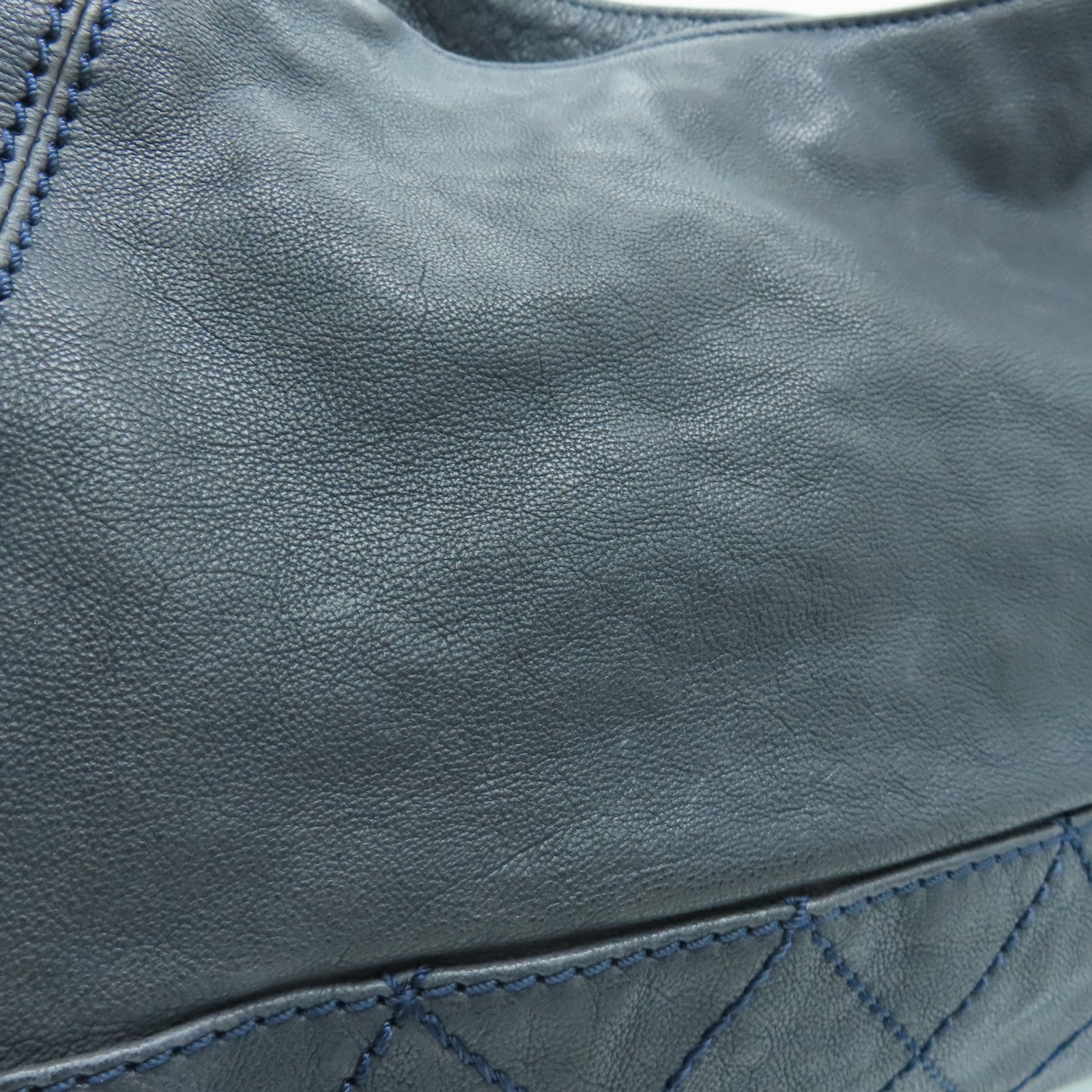 CHANEL Cowhide Leather Chain Shoulder Silver Buckle Shoulder Bag Gray