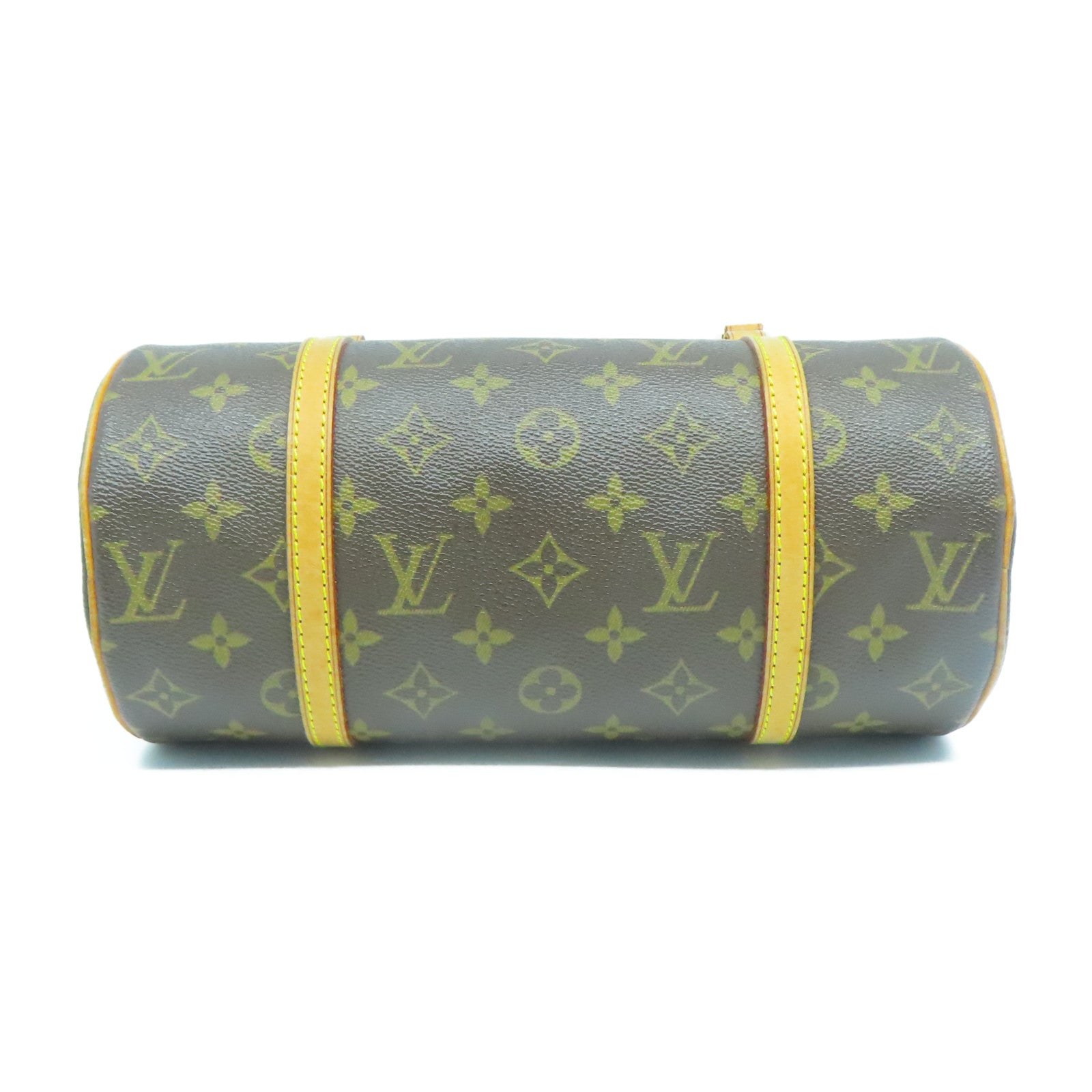 LOUIS VUITTON Monogram Papillon PM金扣手挽袋啡色