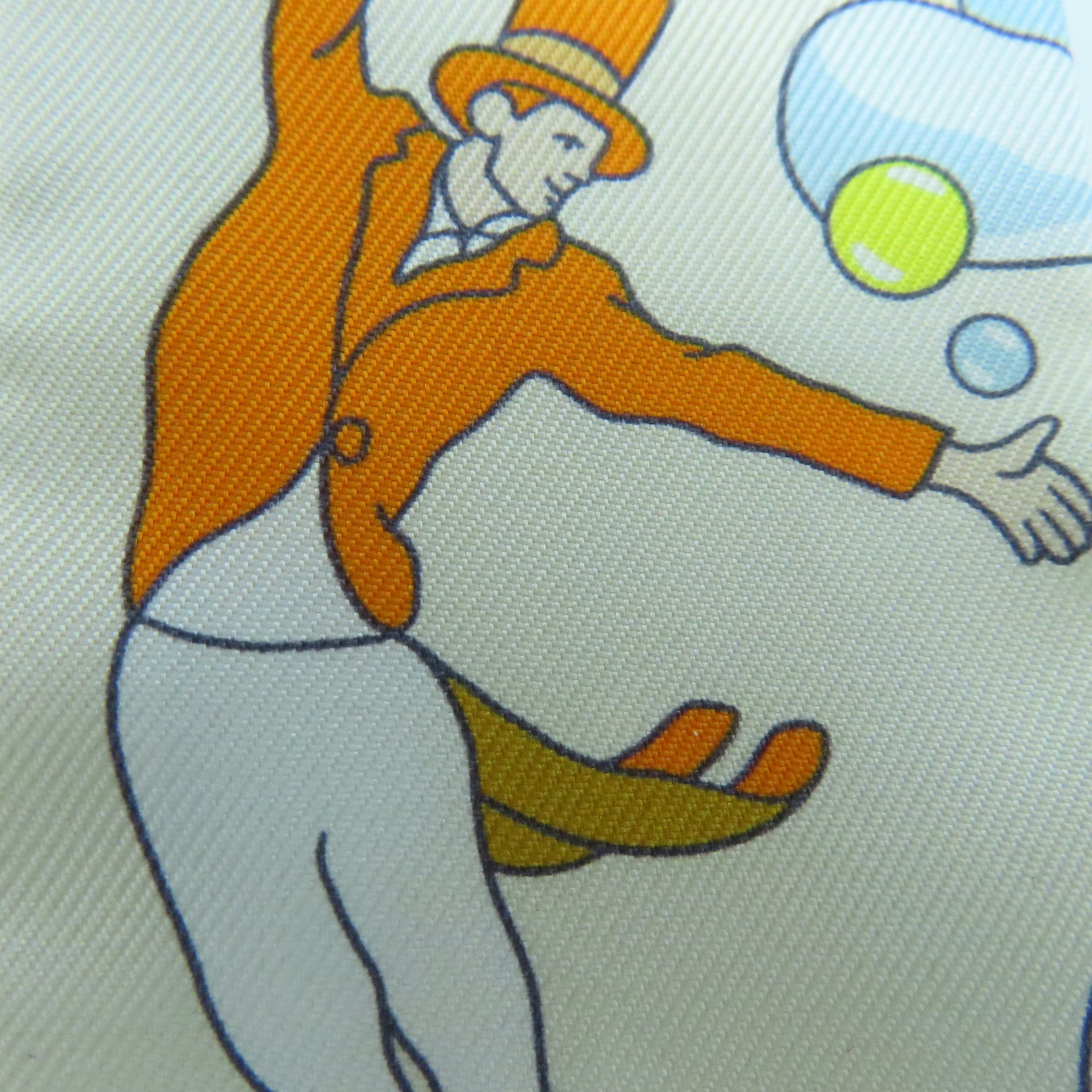 HERMES Silk Twilly Scarf White/Blue