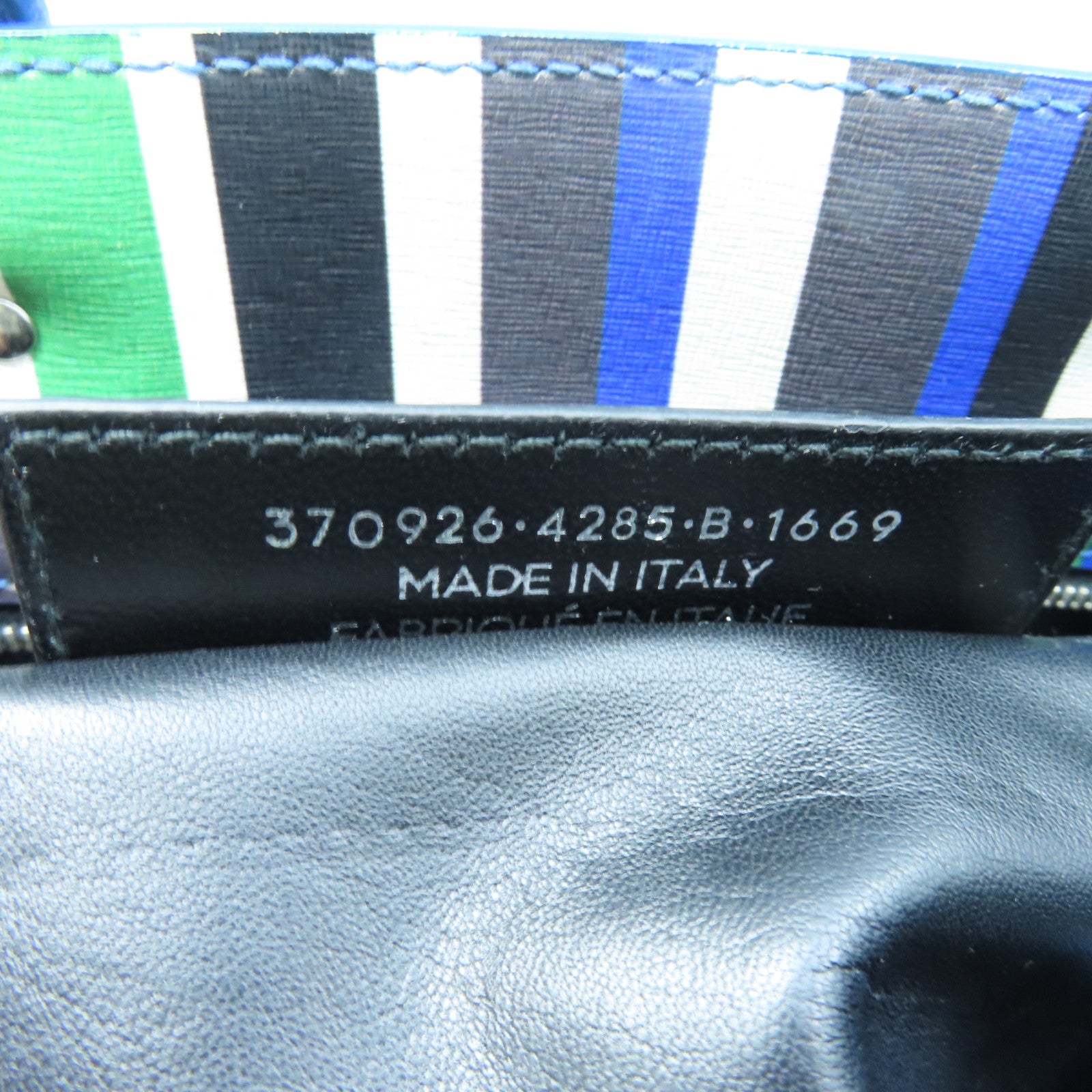 BALENCIAGA 牛皮皮革Papier A6 Zip銀扣手挽肩背兩用袋藍色