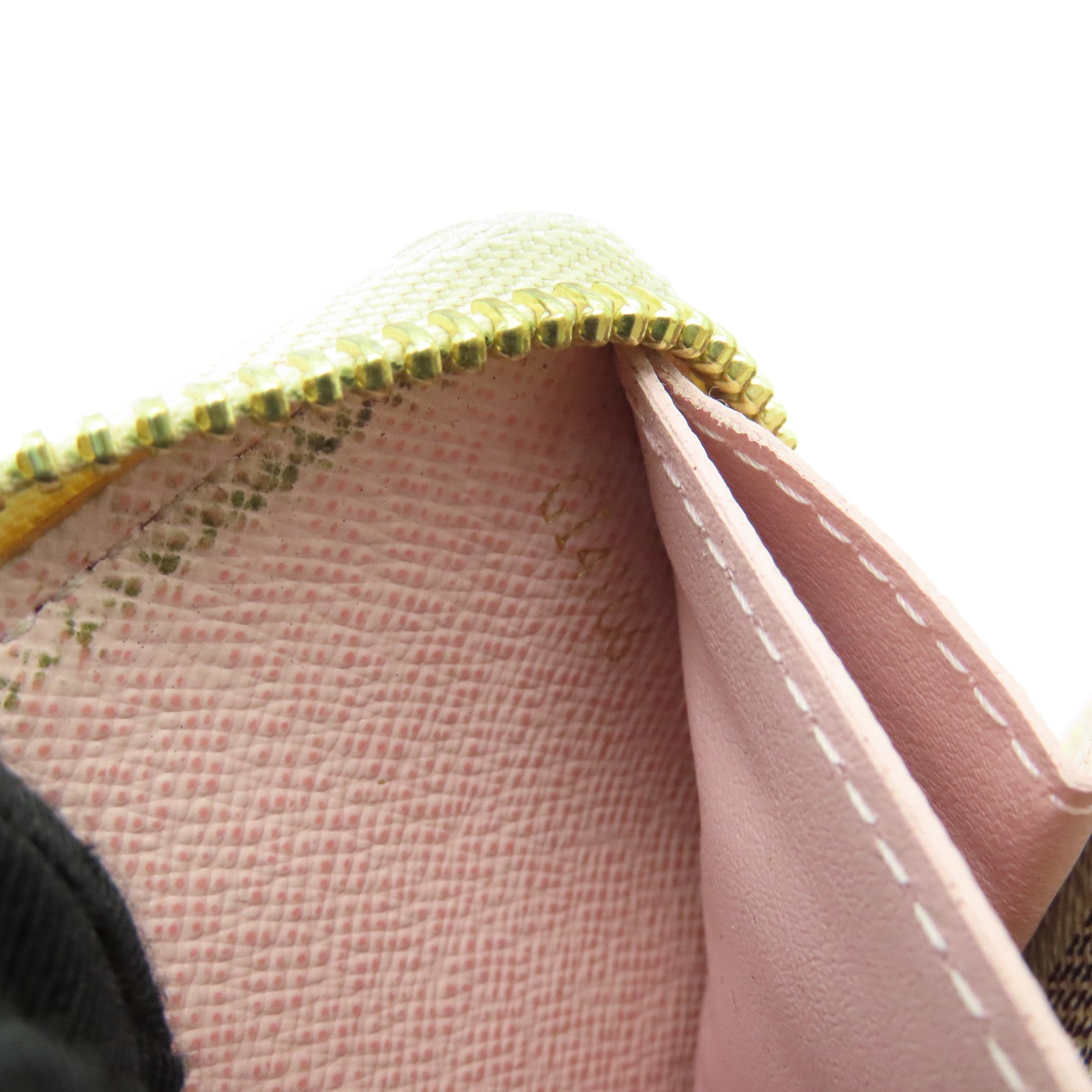 LOUIS VUITTON Damier Azur Clemence Wallet金扣長錢包白色