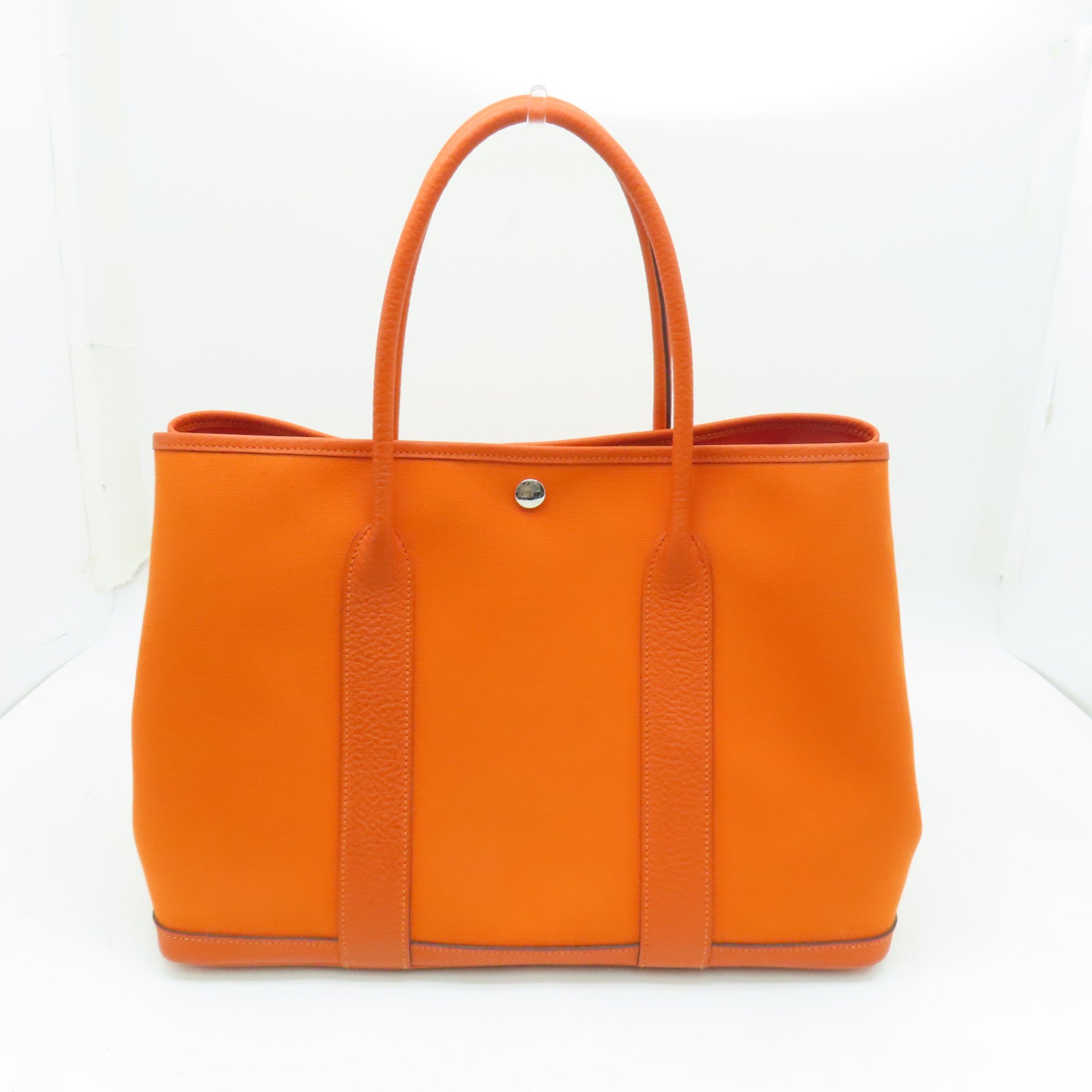 HERMES 【激減優惠】帆布Garden Party PM銀扣手挽袋Orange橙色 HERMES 【激減優惠】帆布Garden Party PM銀扣手挽袋Orange橙色