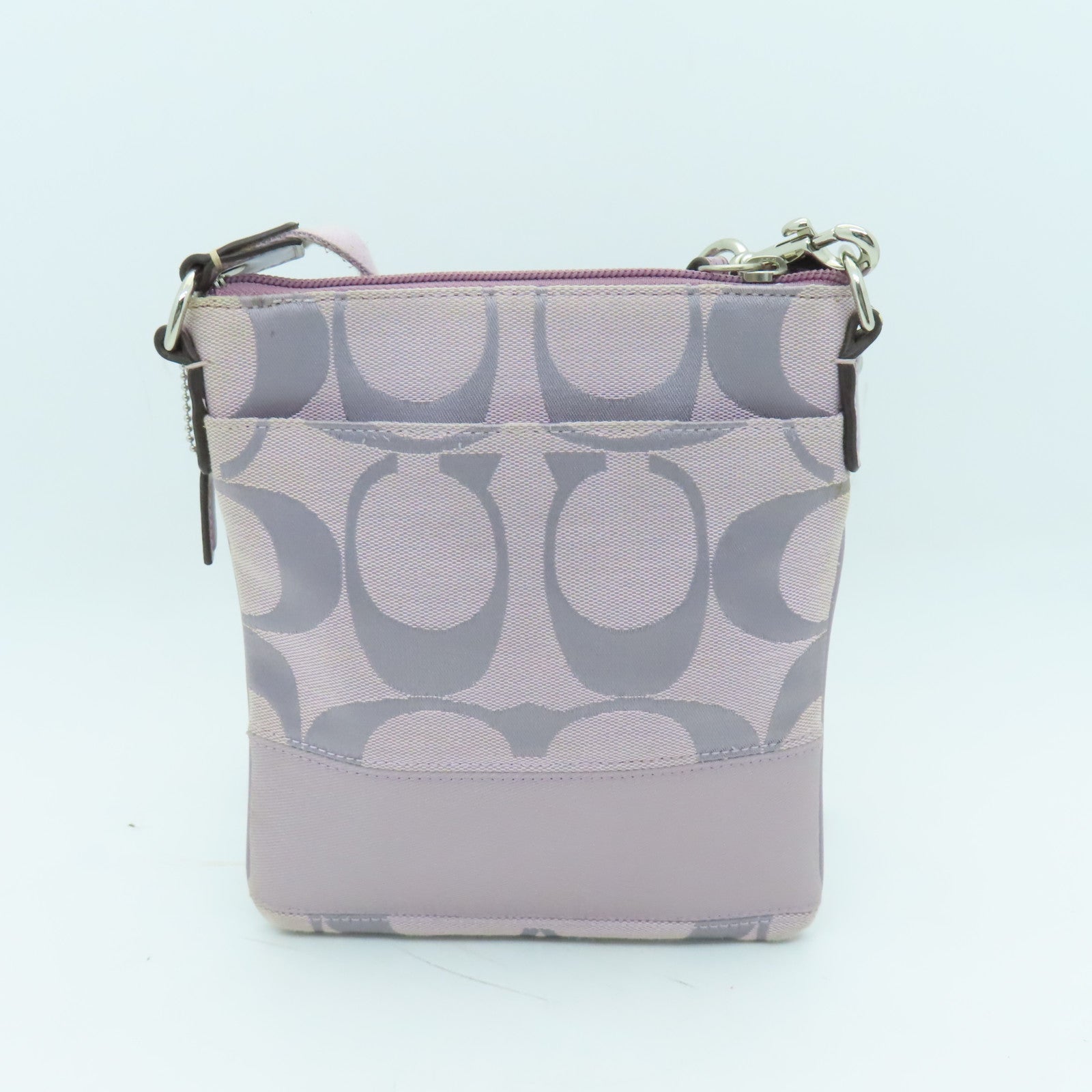 COACH 帆布Shoulder Bag銀扣肩背袋紫色
