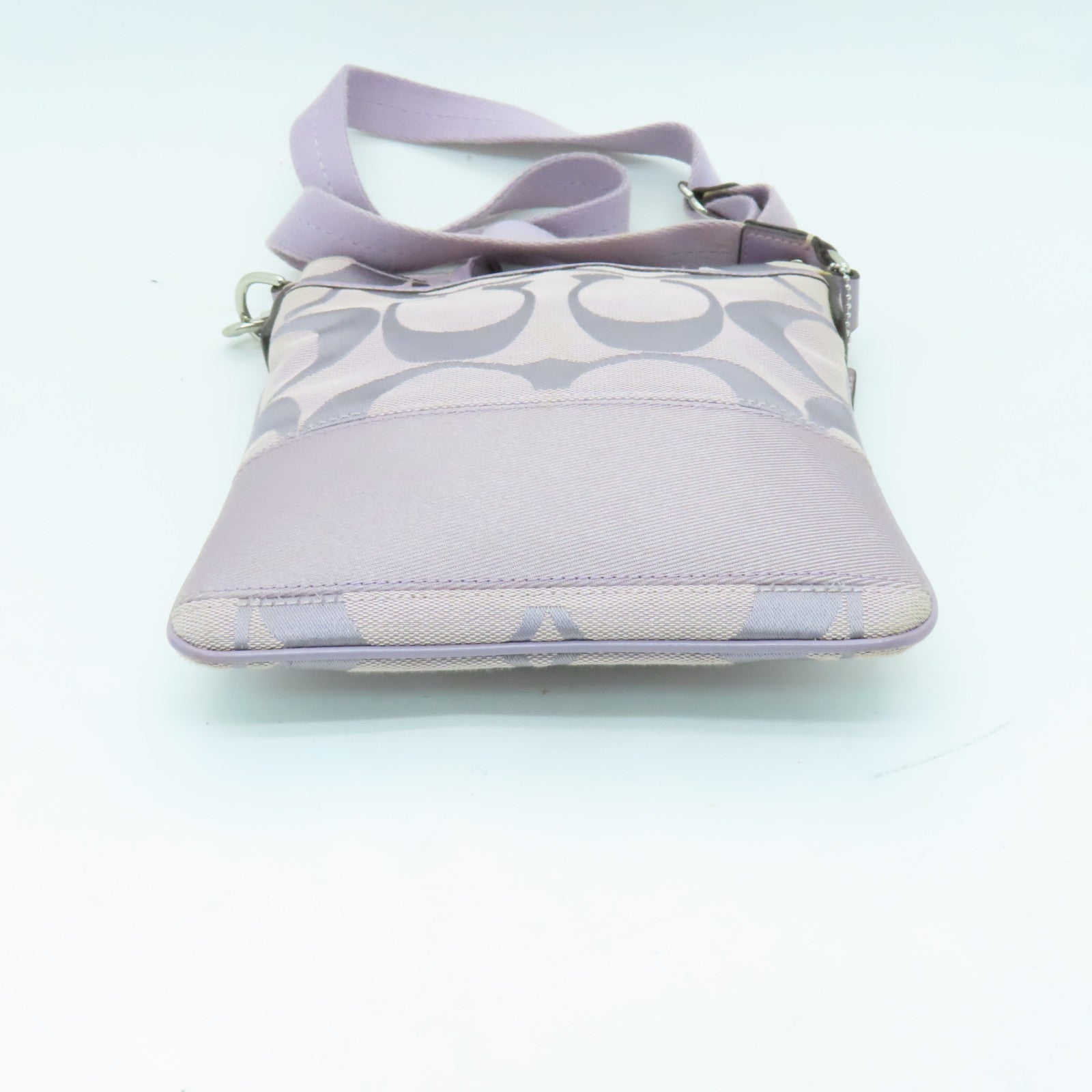 COACH 帆布Shoulder Bag銀扣肩背袋紫色