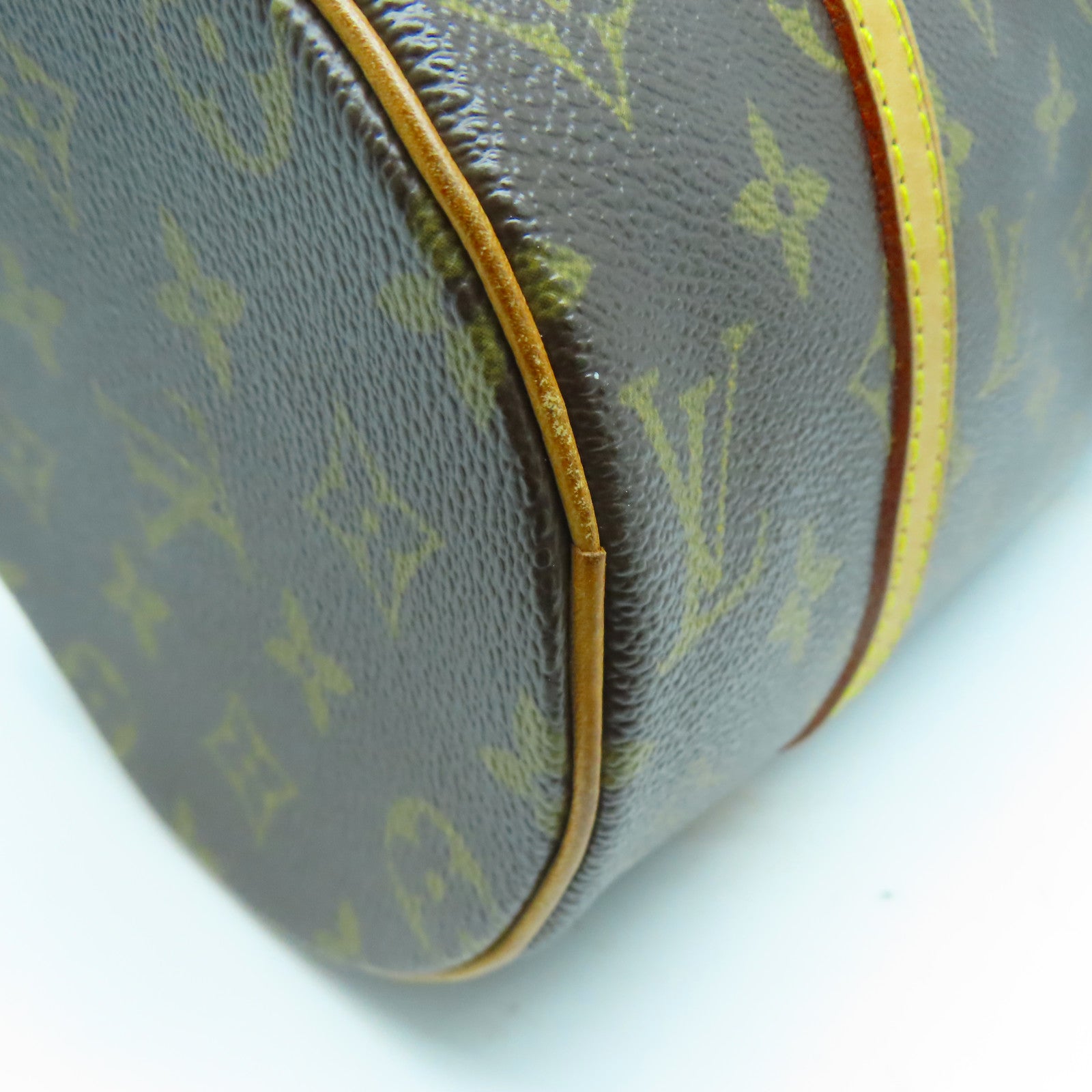 LOUIS VUITTON Monogram Papillon PM金扣手挽袋啡色