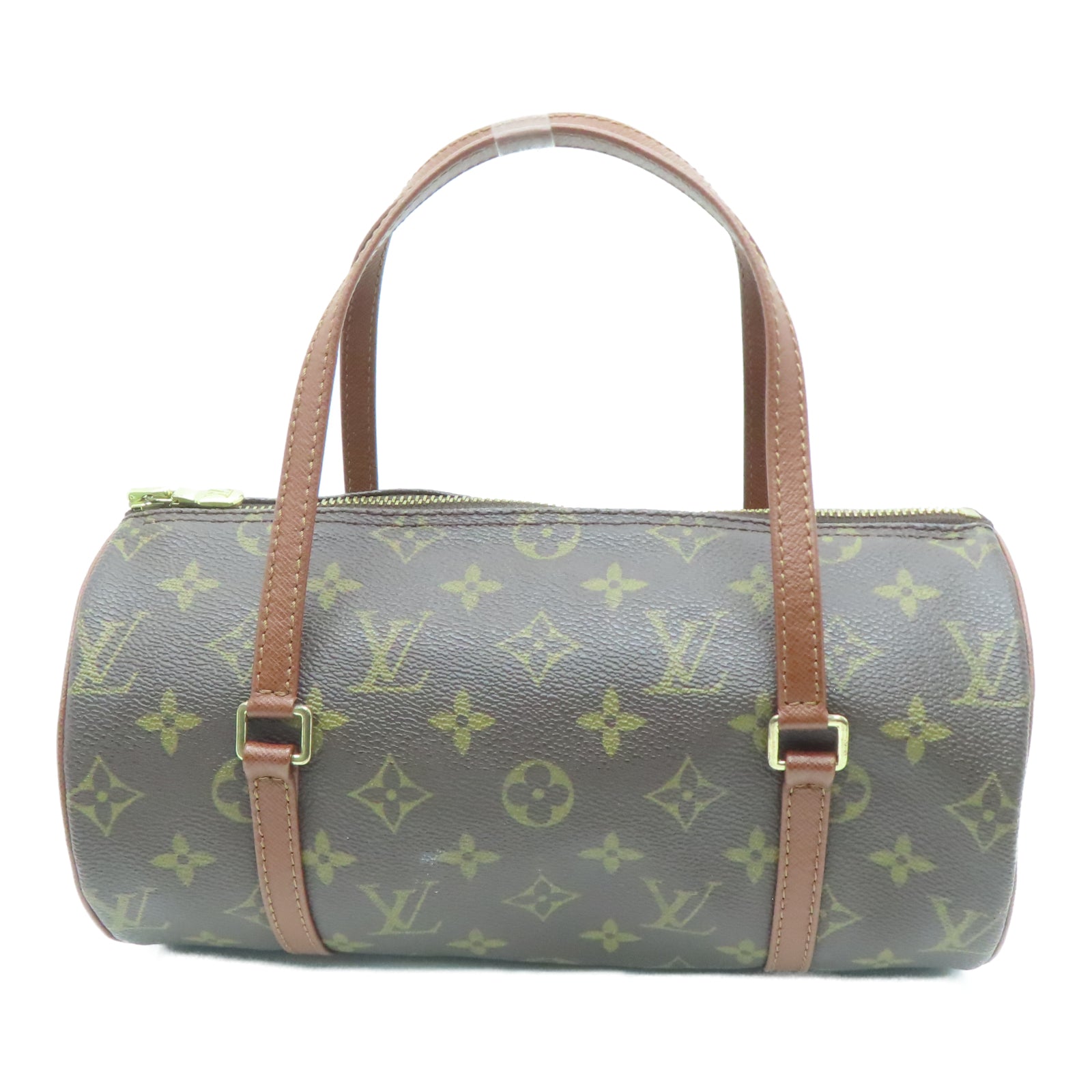 LOUIS VUITTON Monogram Papillon PM金扣肩背袋棕色