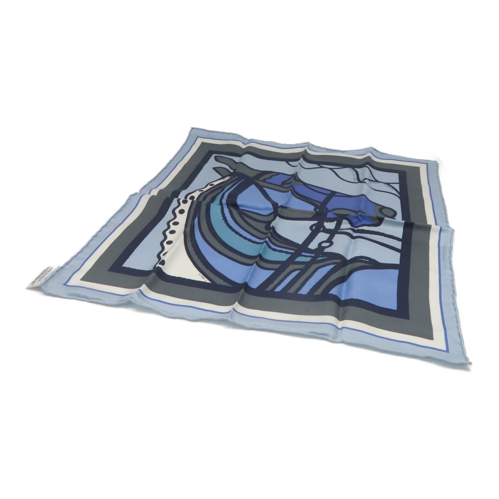 HERMES [Sharp Discount] Silk Scarf Blue