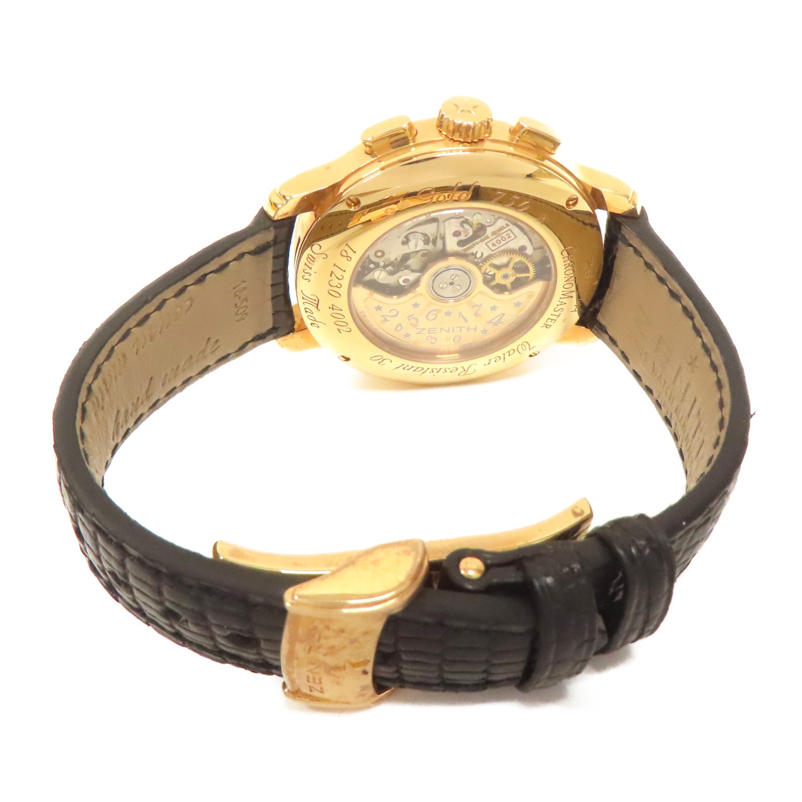 ZENITH 18K黃金Chrono Master手錶自動機芯黑色