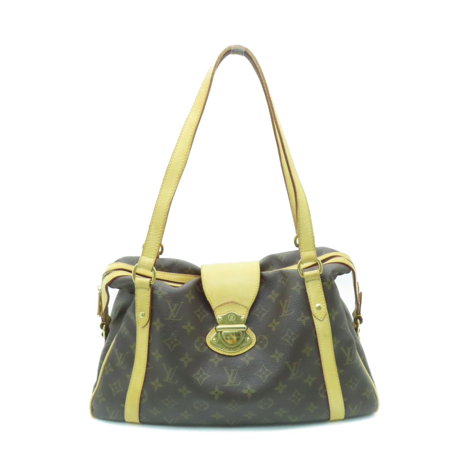 LOUIS VUITTON Monogram Stresa PM金扣肩背袋棕色