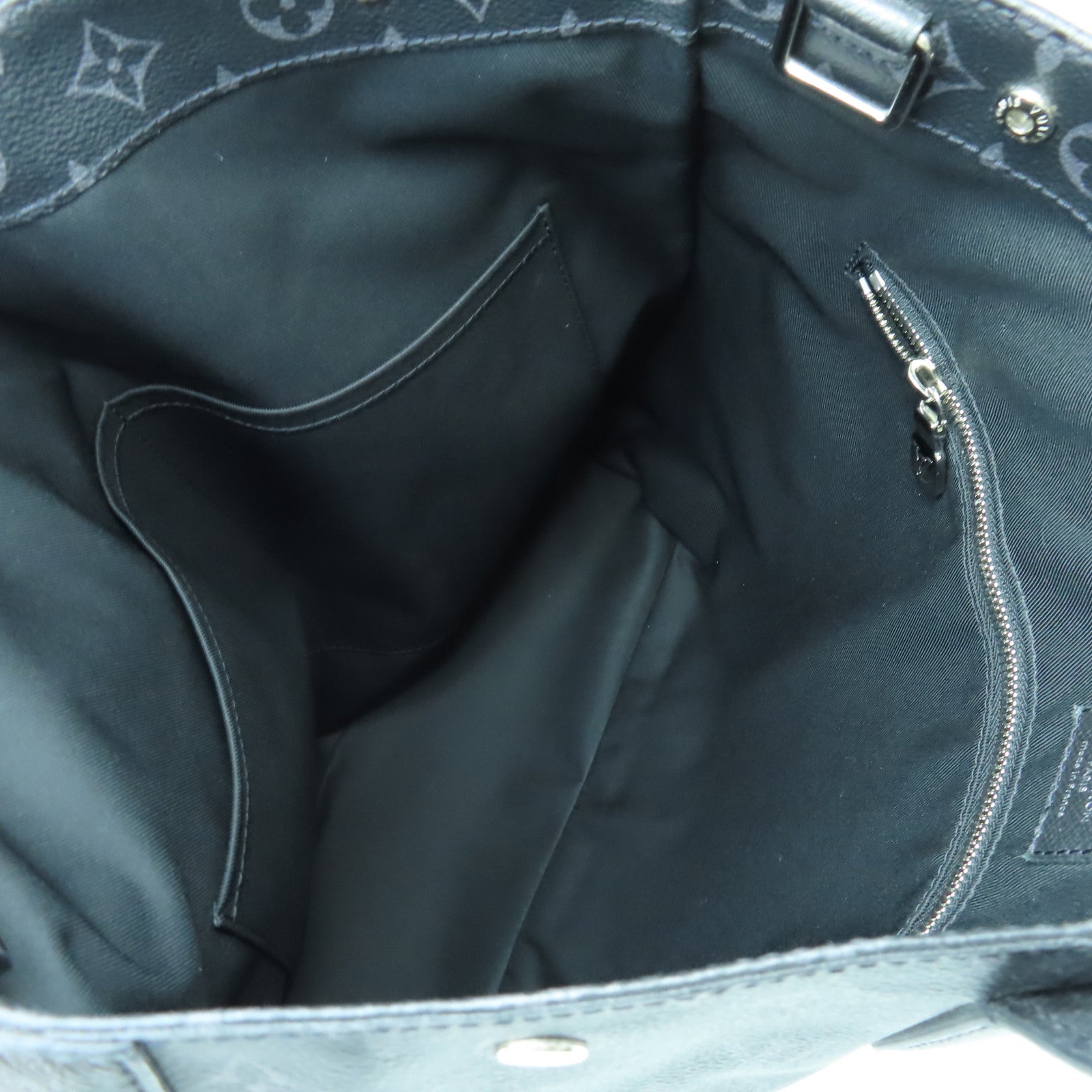 LOUIS VUITTON Monogram Eclipse City Tote Bag Taigarama銀扣手挽肩背兩用袋黑色