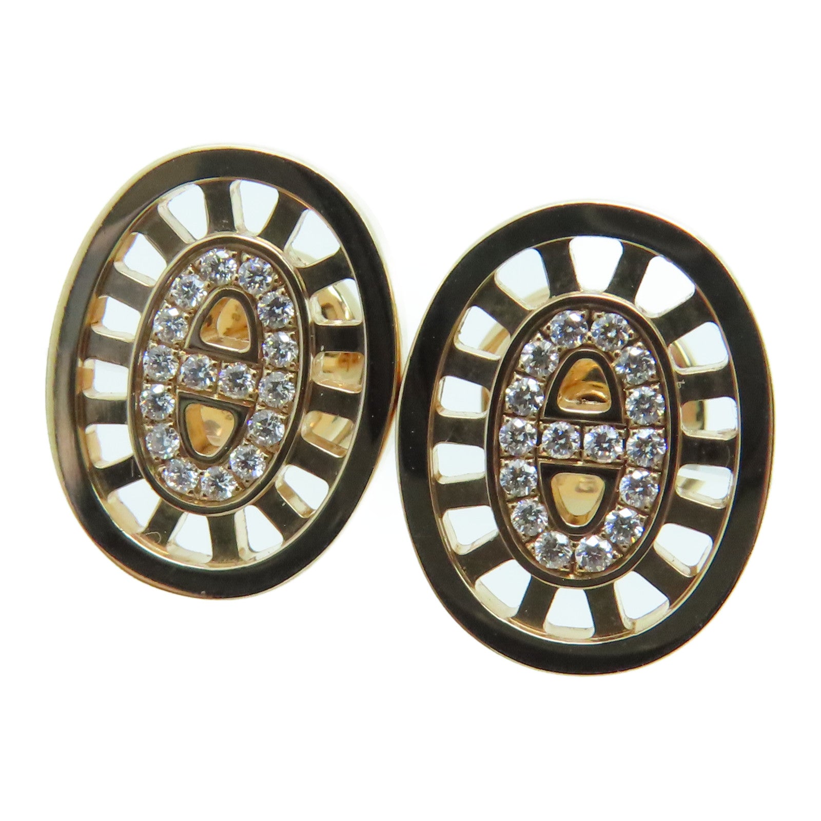 HERMES 18K玫瑰金Chain D'Ancre Divine Stud Earring耳環