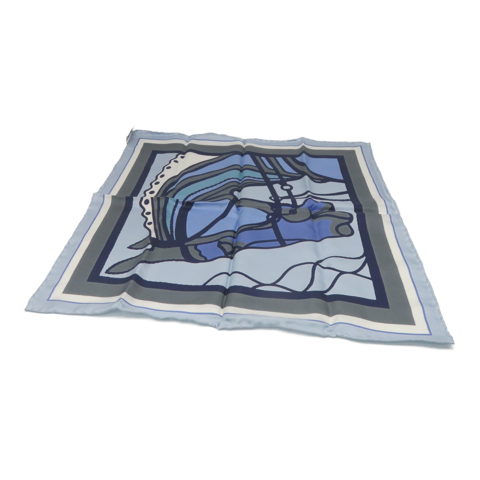 HERMES [Sharp Discount] Silk Scarf Blue