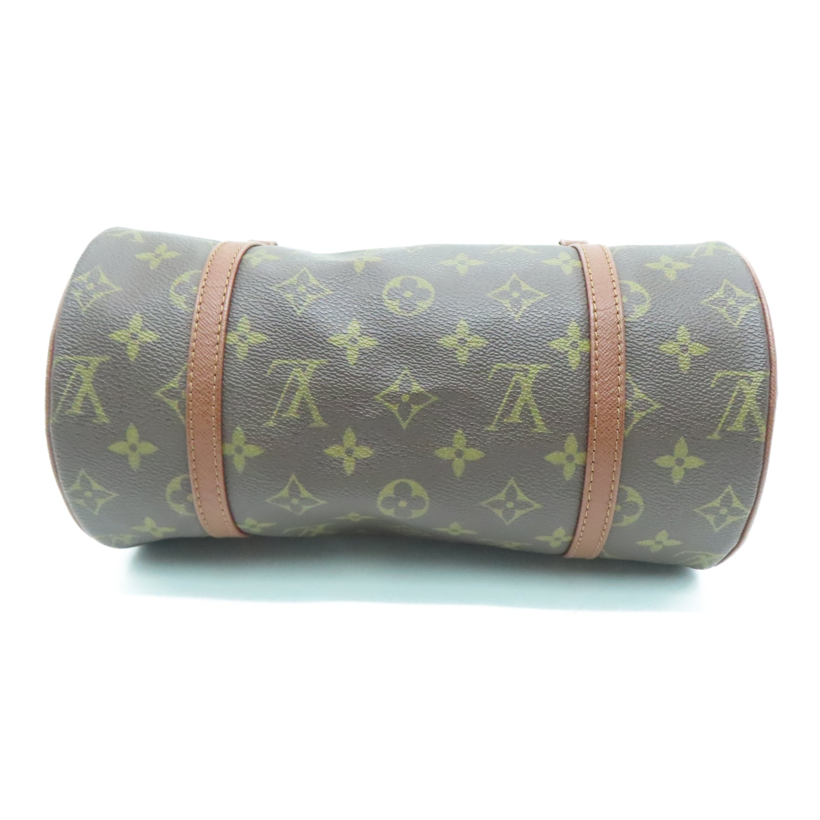 LOUIS VUITTON Monogram Papillon PM金扣肩背袋棕色