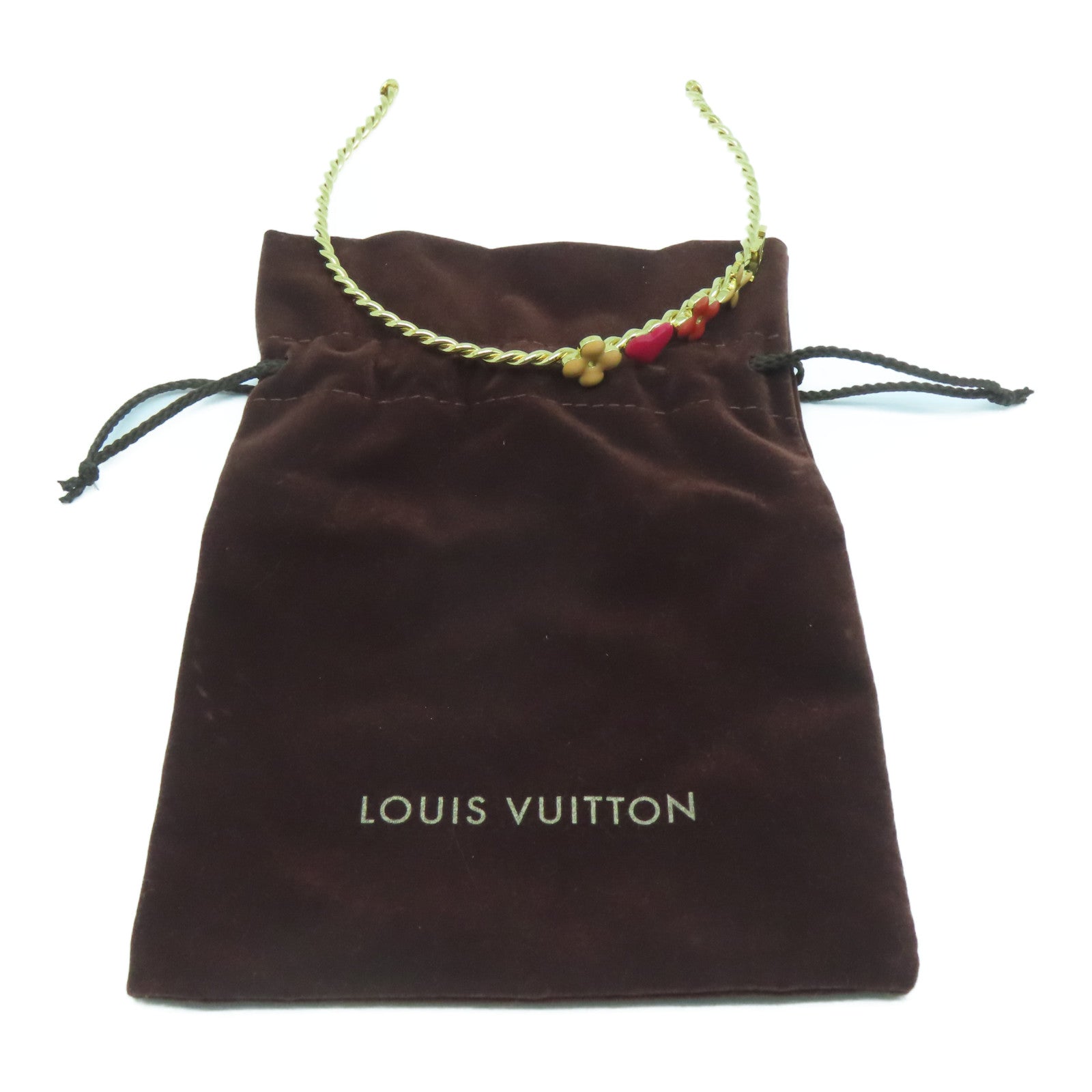 LOUIS VUITTON 金屬Headband頭箍粉紅色/金色
