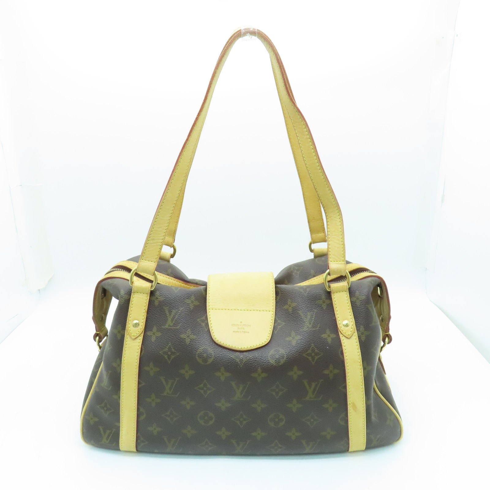 LOUIS VUITTON Monogram Stresa PM金扣肩背袋棕色