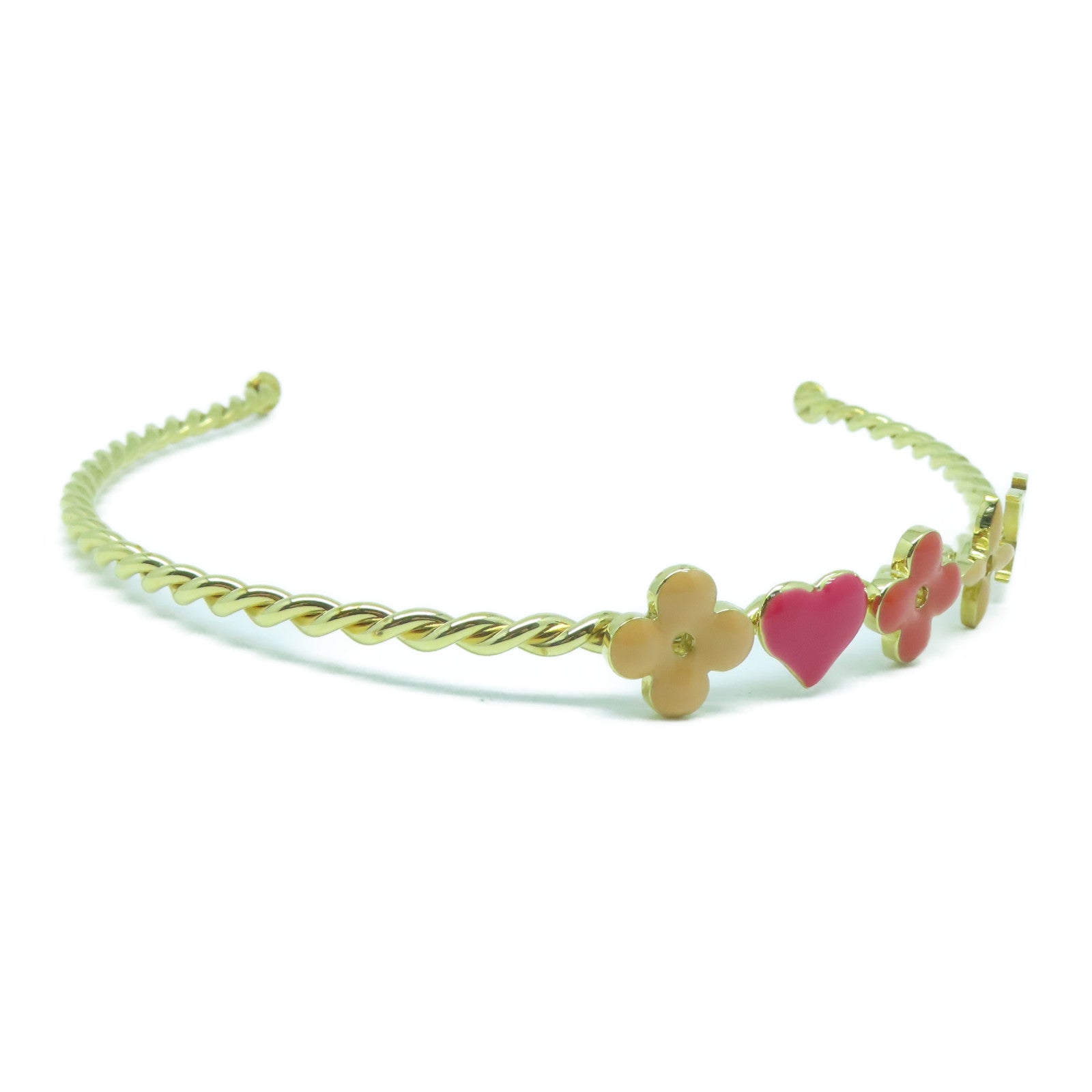 LOUIS VUITTON 金屬Headband頭箍粉紅色/金色