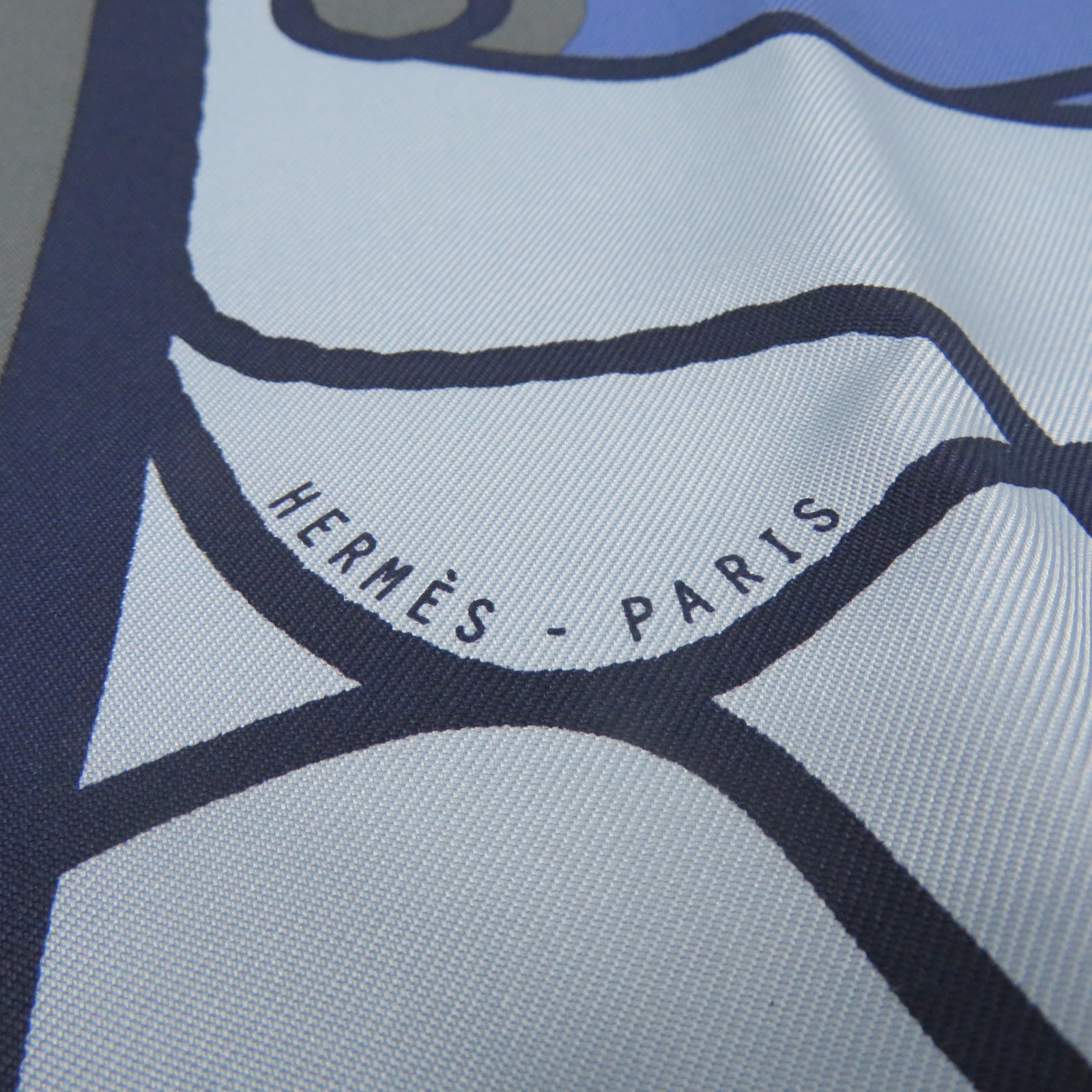 HERMES [Sharp Discount] Silk Scarf Blue